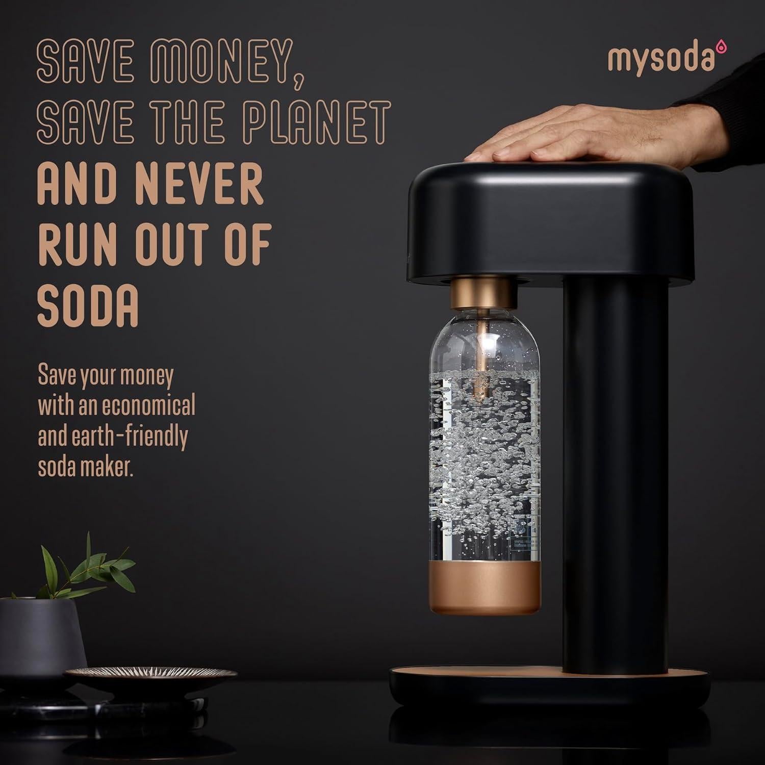 Máquina de Soda Mysoda Ruby 2 1L Manual Negro Cobre