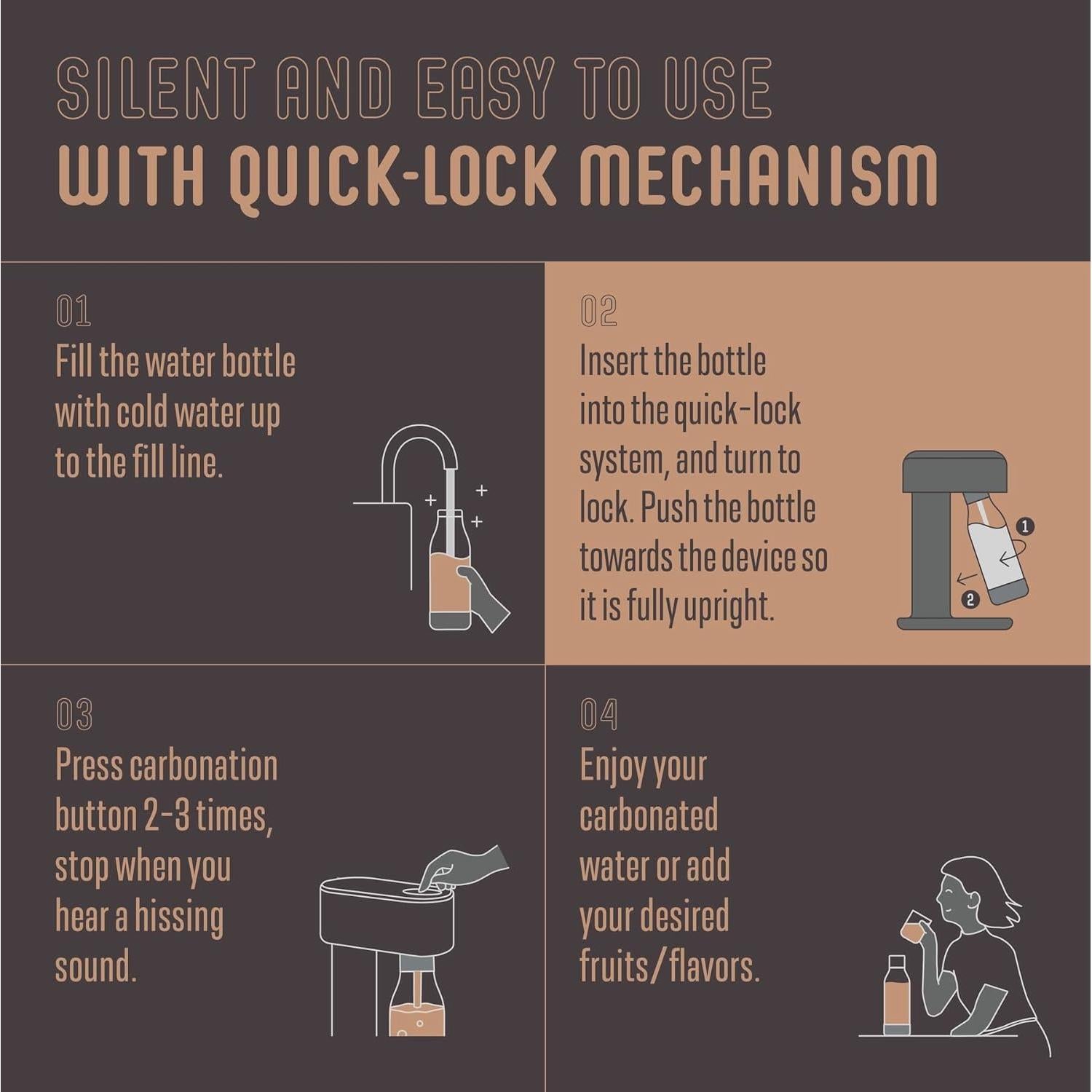 Máquina de Soda Mysoda Ruby 2 1L Manual Negro Cobre