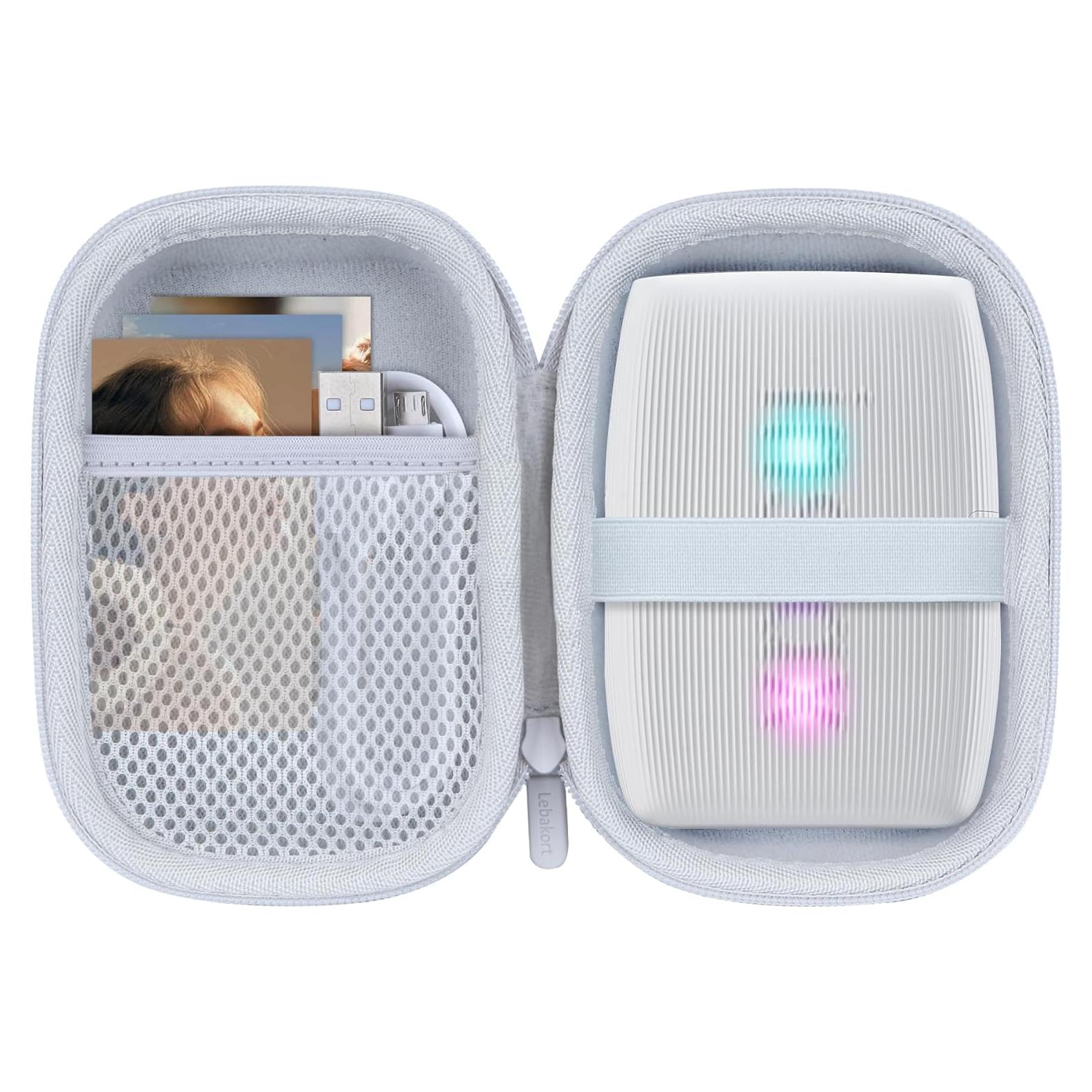 Funda de Almacenamiento Lebakort para Impresora Fujifilm Instax Mini Link 3 2 1 - Blanca Arcilla