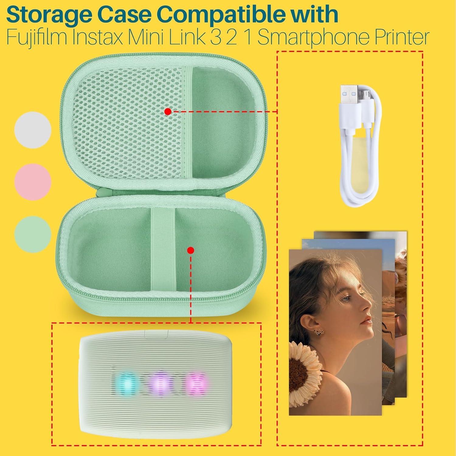 Funda de Almacenamiento Lebakort para Impresora Fujifilm Instax Mini Link 3 2 1 - Blanca Arcilla