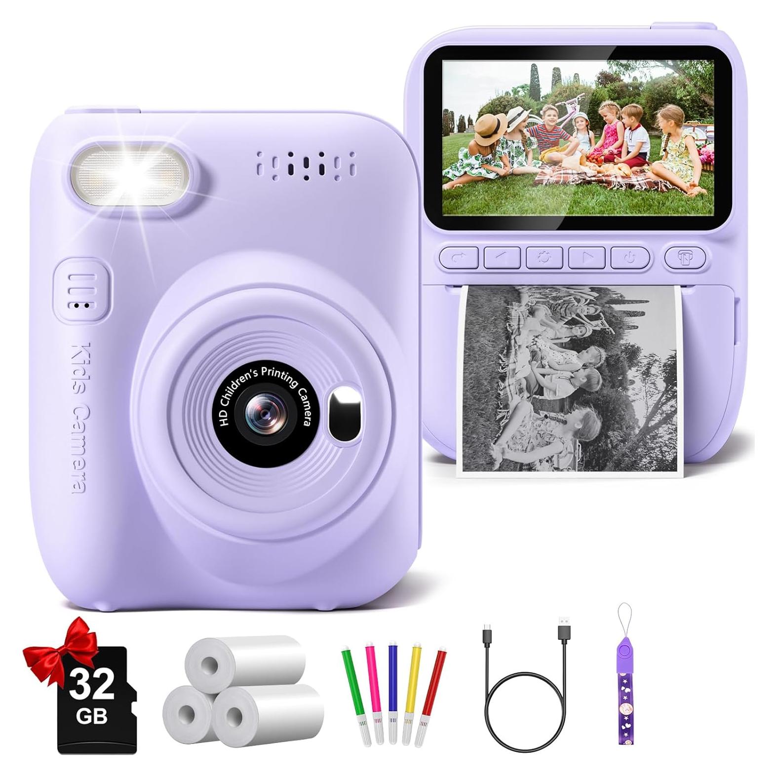 Cámara Instantánea Gofunly H2 32MP 3.0" para Niños Púrpura