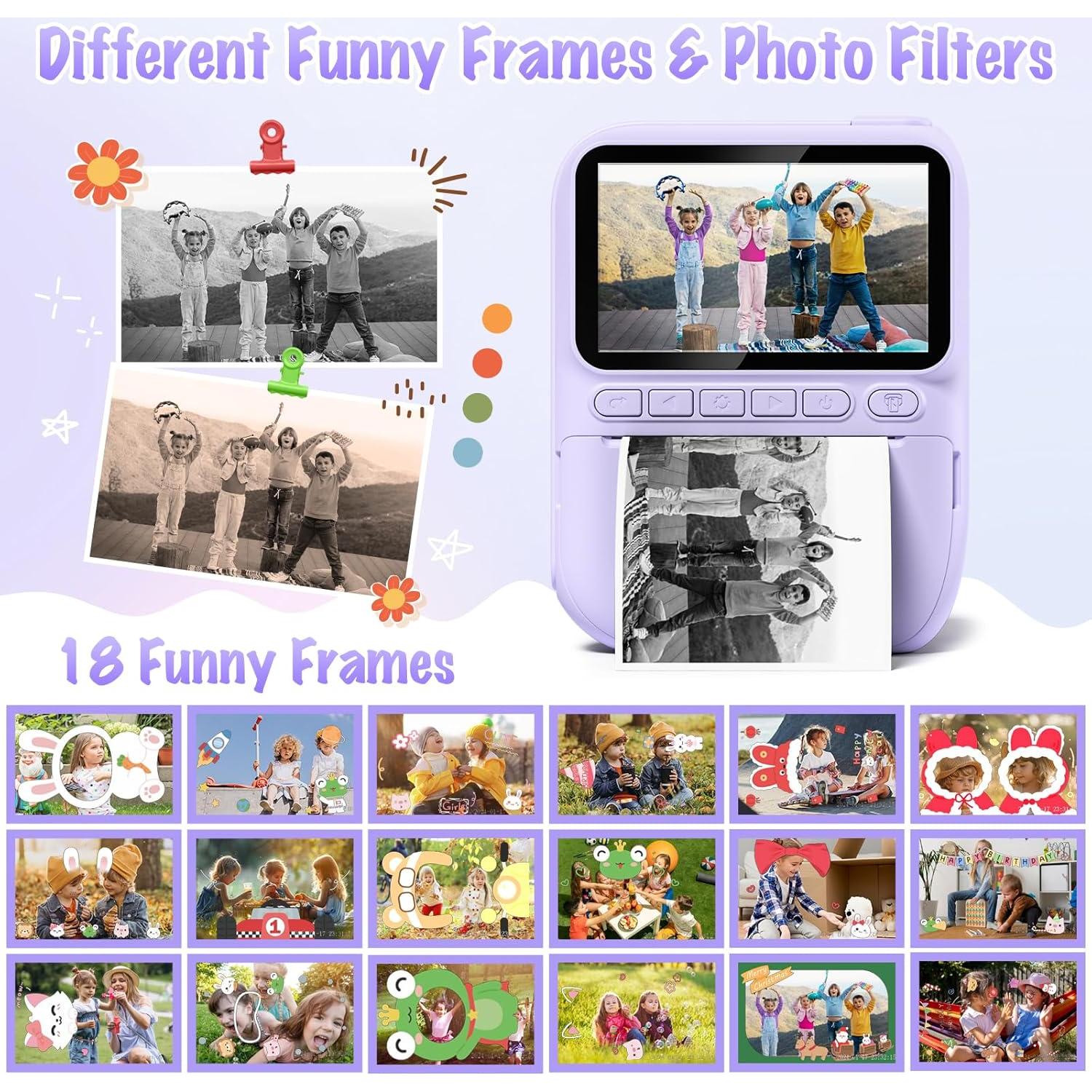 Cámara Instantánea Gofunly H2 32MP 3.0" para Niños Púrpura