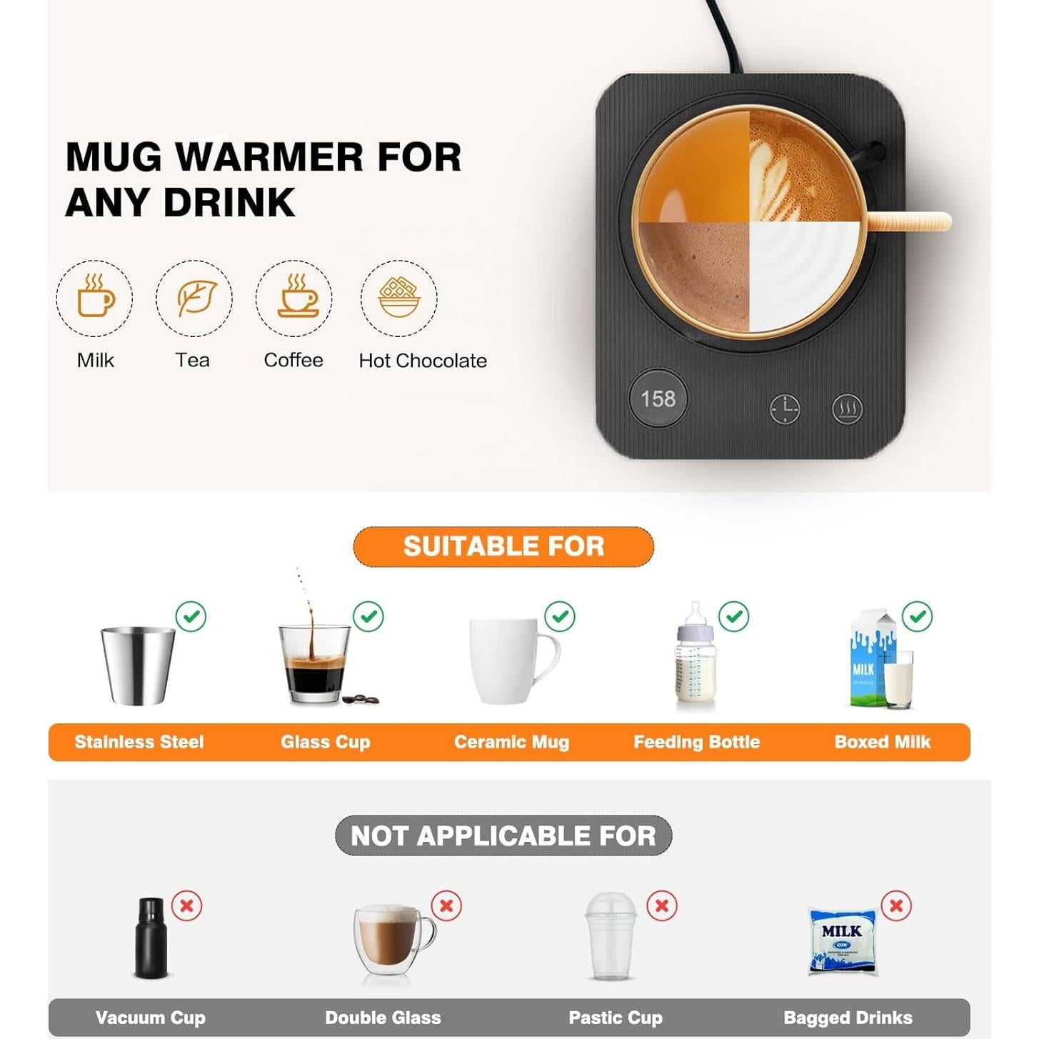 Calentador de Tazas Lesipee A208, Eléctrico 3 Temperaturas