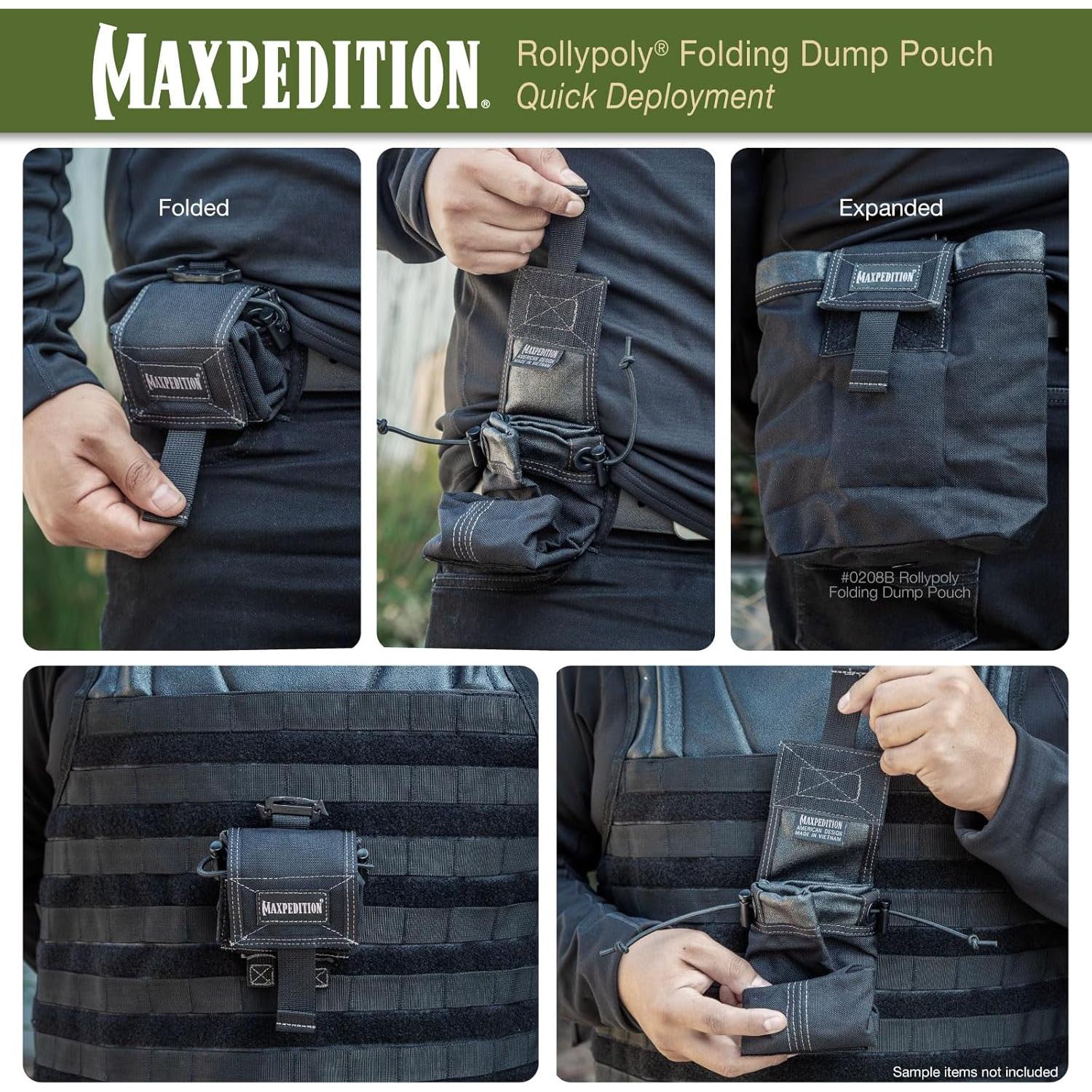 Maxpedition Rollypoly Pouch Plegable Negro 23.9 cm Táctico
