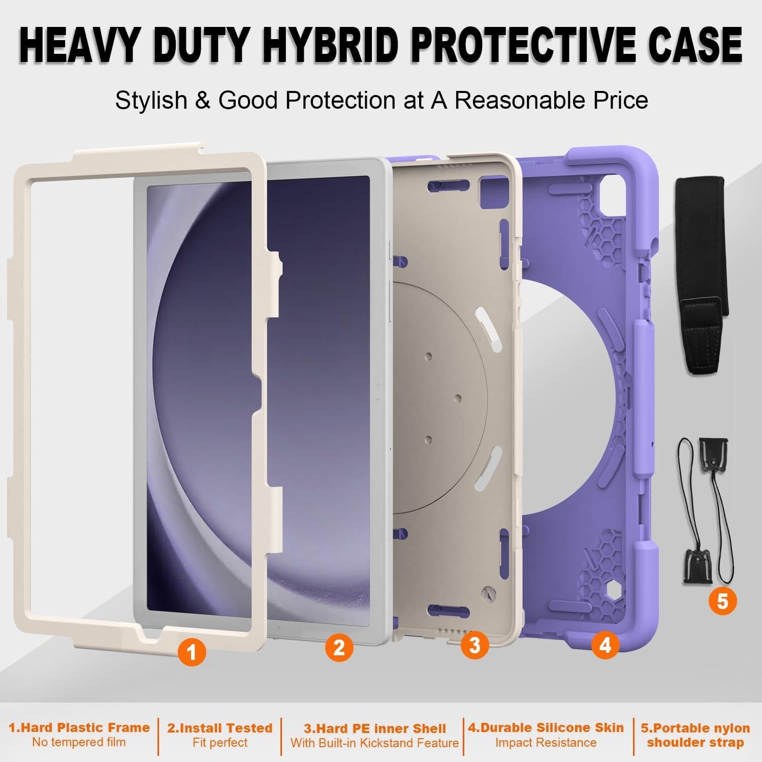 Funda Samsung Galaxy Tab A9+ 11" 2023 Resistente Púrpura