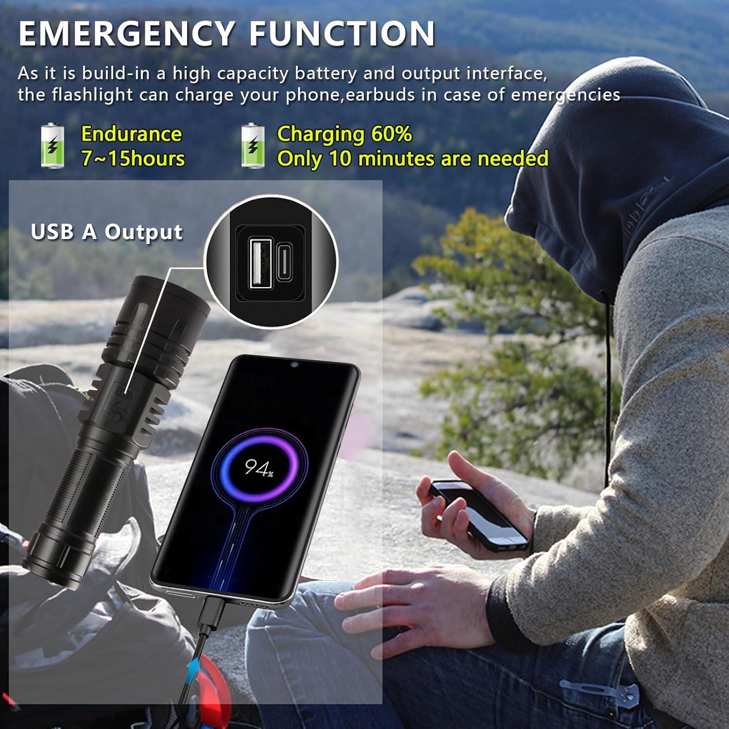 Linterna LED recargable GZG-SD188 1000000 lúmenes IPX7