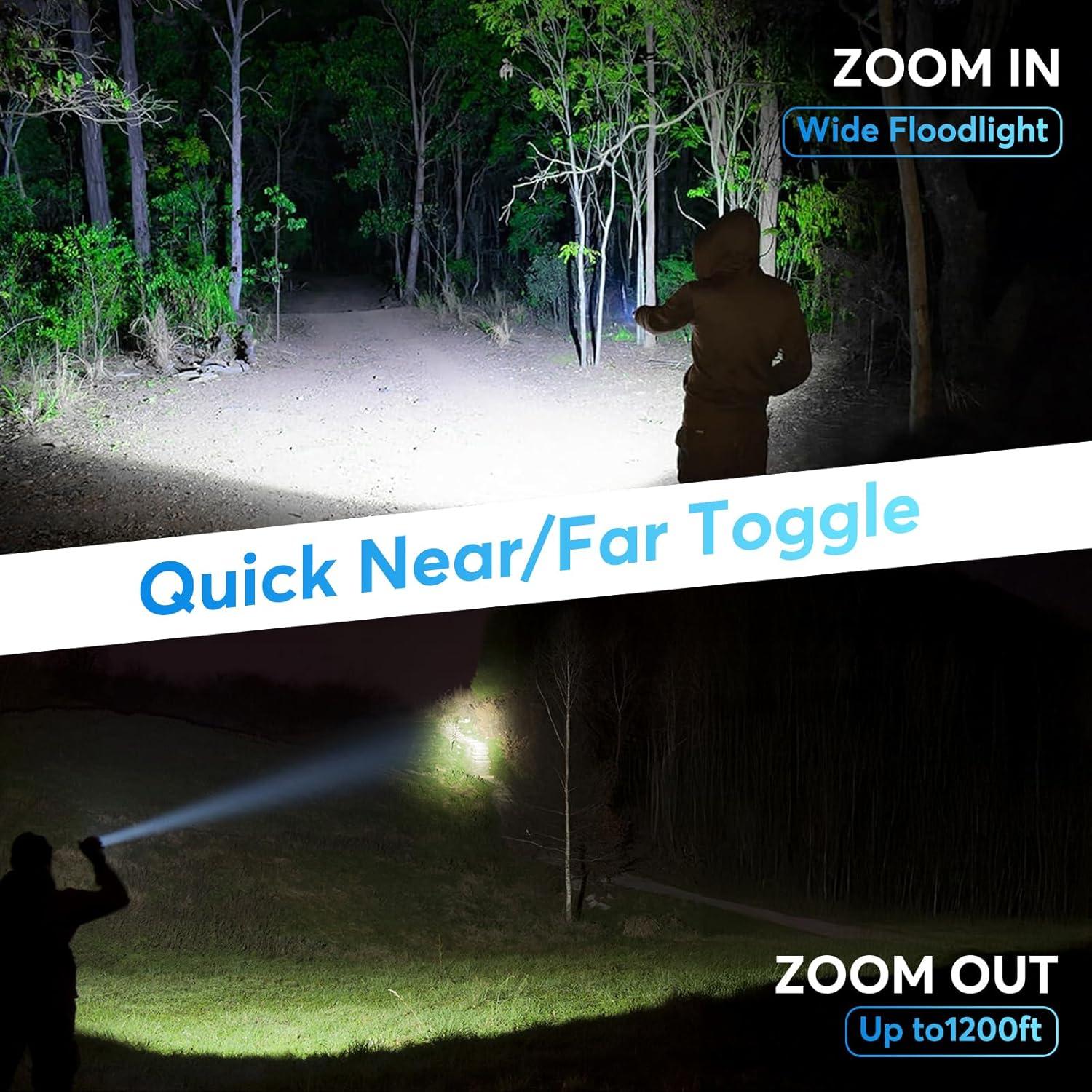 Linterna LED JIJ 3 Pack Recargable IP67 7 Modos 1200 Pies