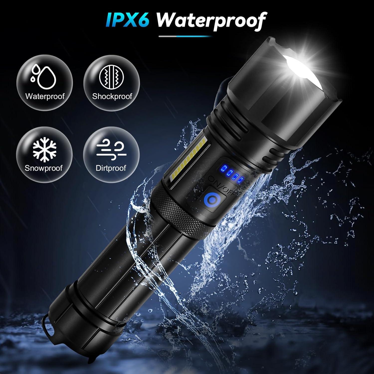 Linterna Recargable Sigoobal 99,000 Lúmenes 7 Modos IPX6