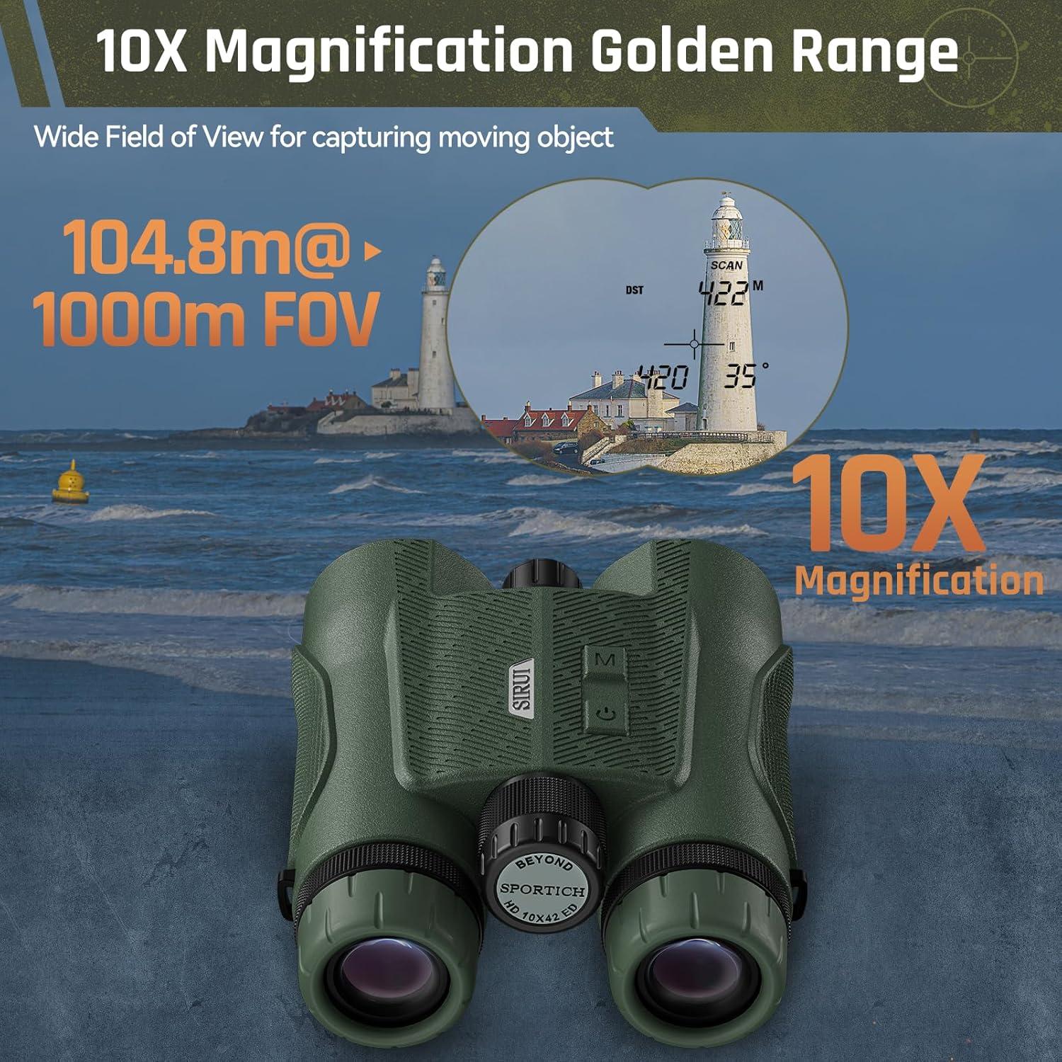 Binoculares SPORTICH B1042B-MD 10x42ED con Medidor Láser 1828m