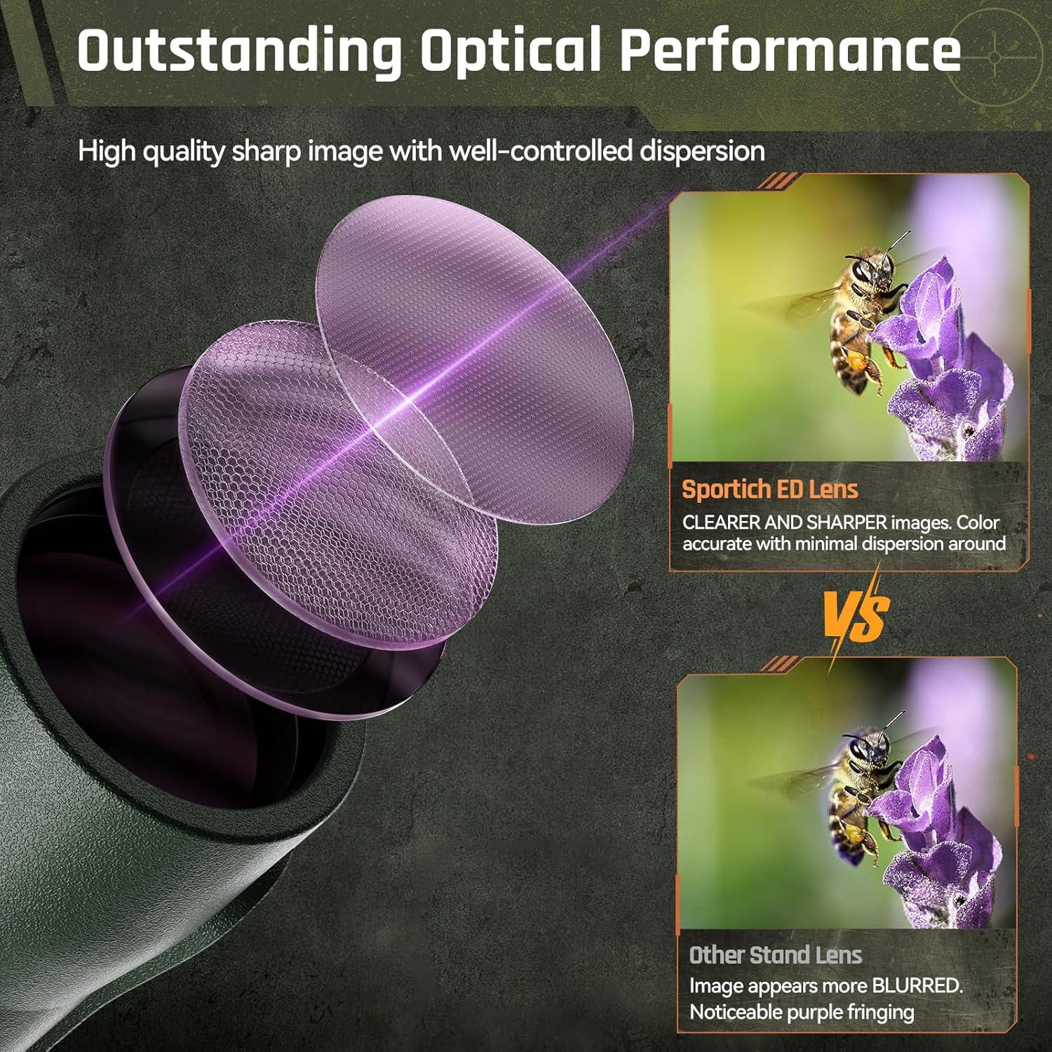 Binoculares SPORTICH B1042B-MD 10x42ED con Medidor Láser 1828m