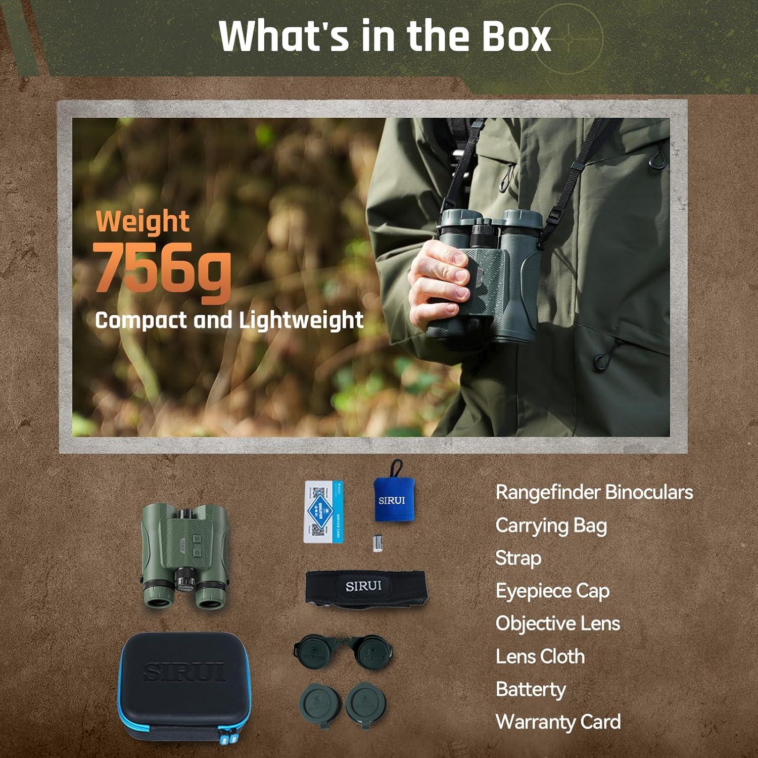 Binoculares SPORTICH B1042B-MD 10x42ED con Medidor Láser 1828m