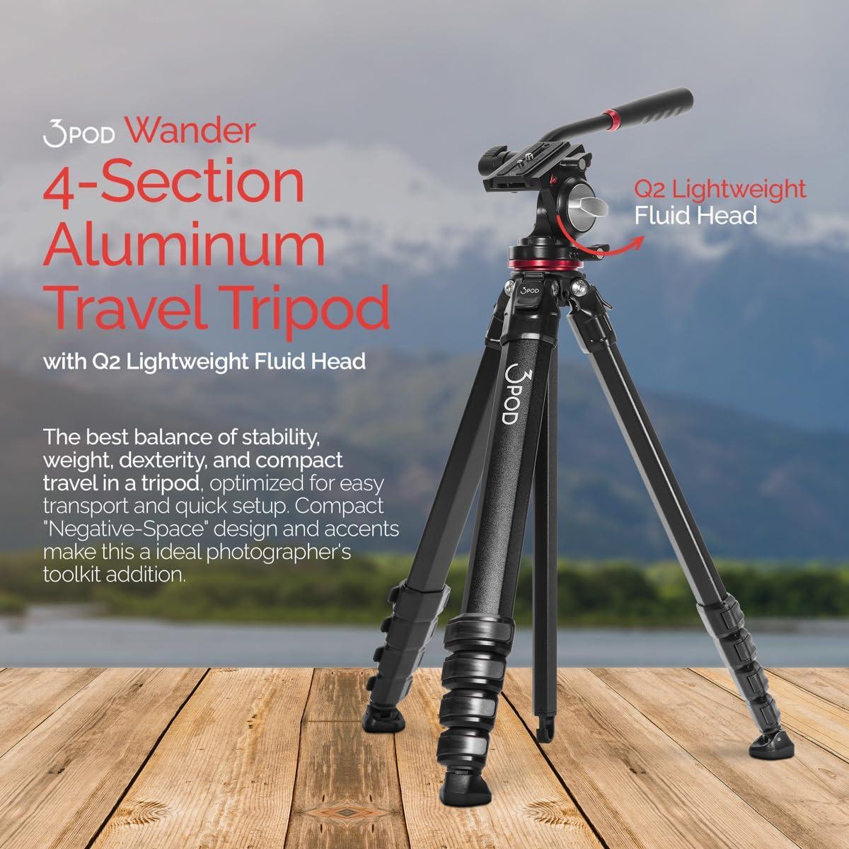 Trípode de Viaje 3Pod Wander Aluminio 4 Secciones 1.8kg