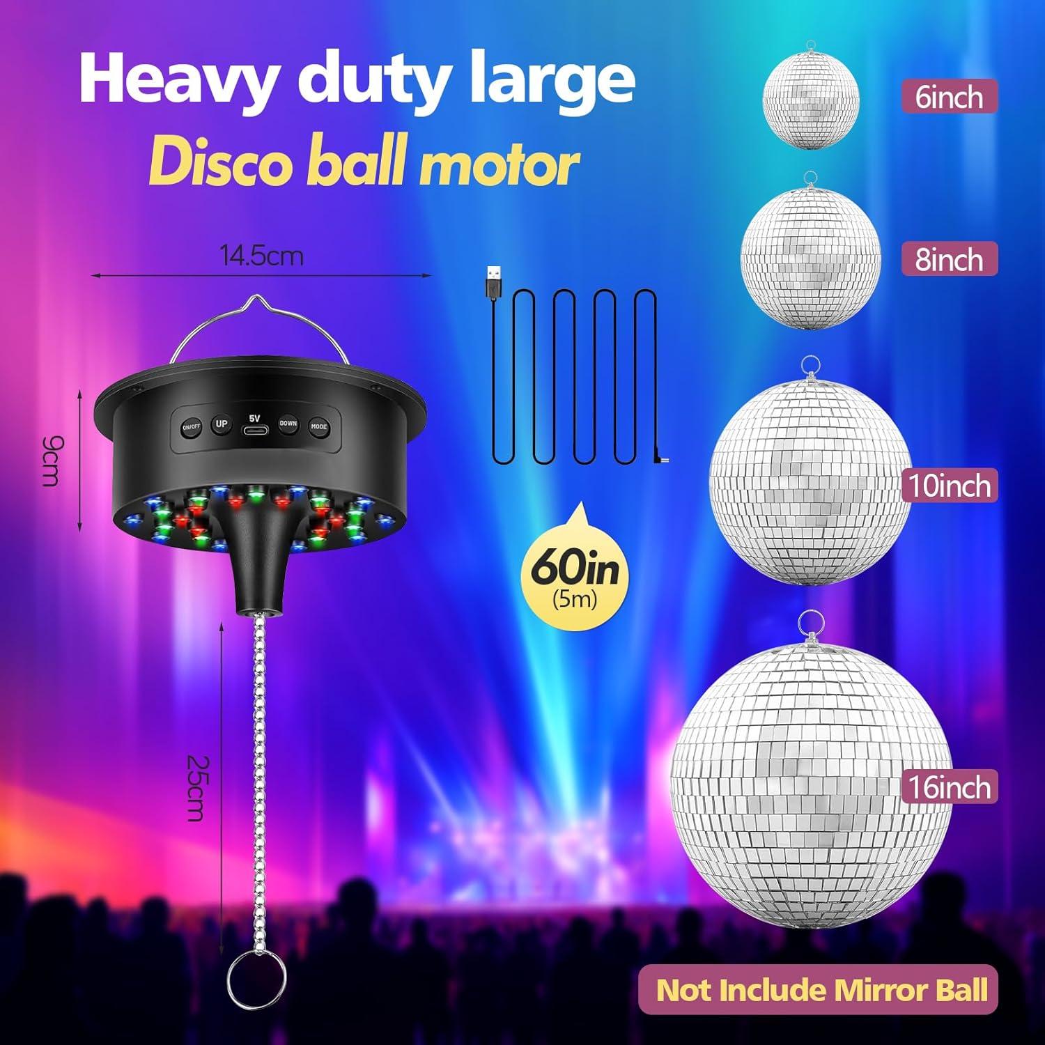 Motor de Bola de Disco IGRARK con Luz y Control Remoto 0-15 RPM