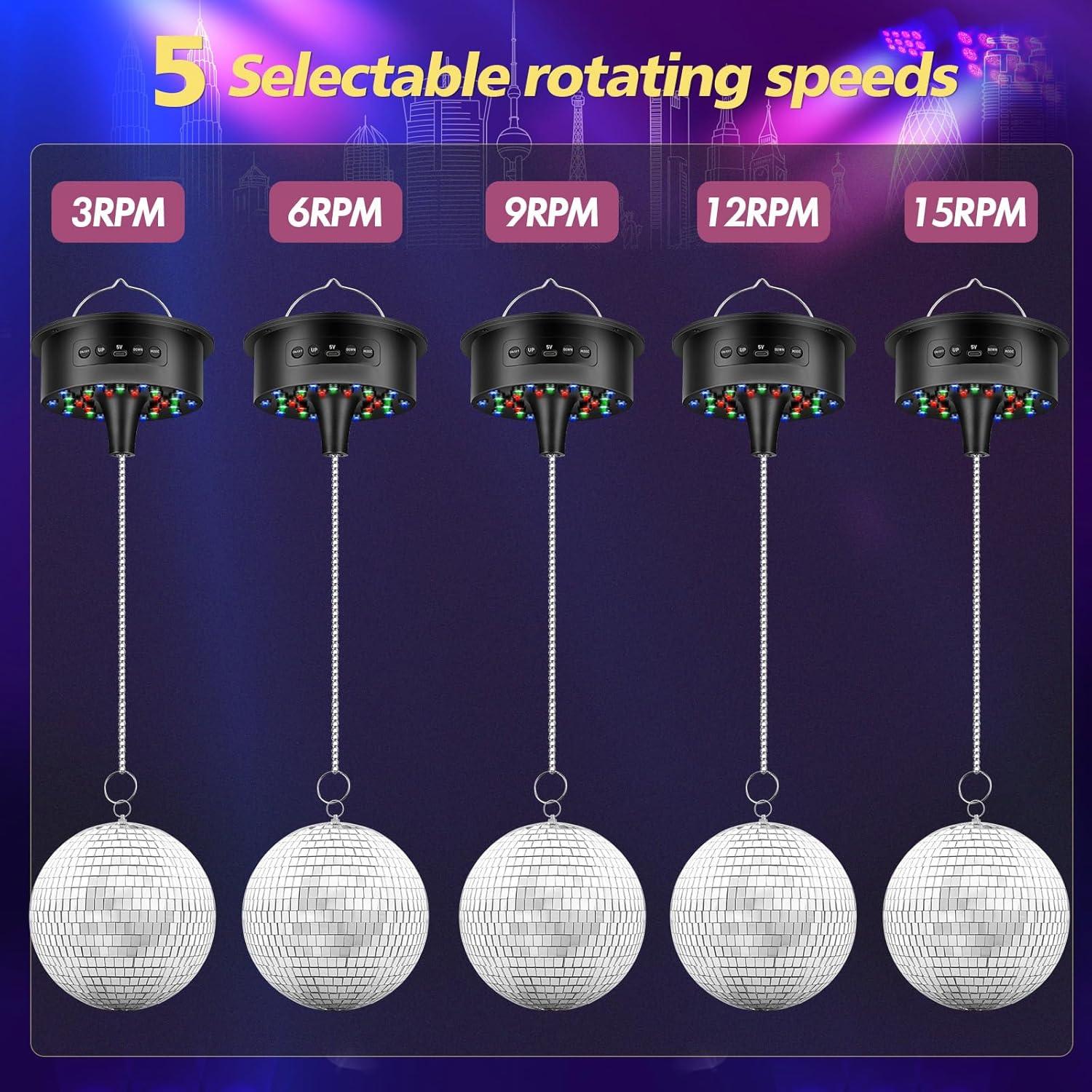 Motor de Bola de Disco IGRARK con Luz y Control Remoto 0-15 RPM