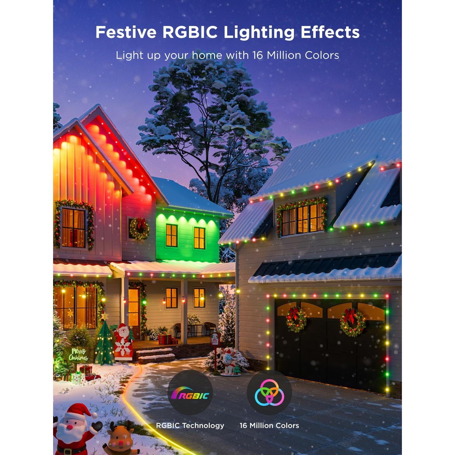 Luces LED de tira exterior Govee H703B 100 pies RGBIC IP65