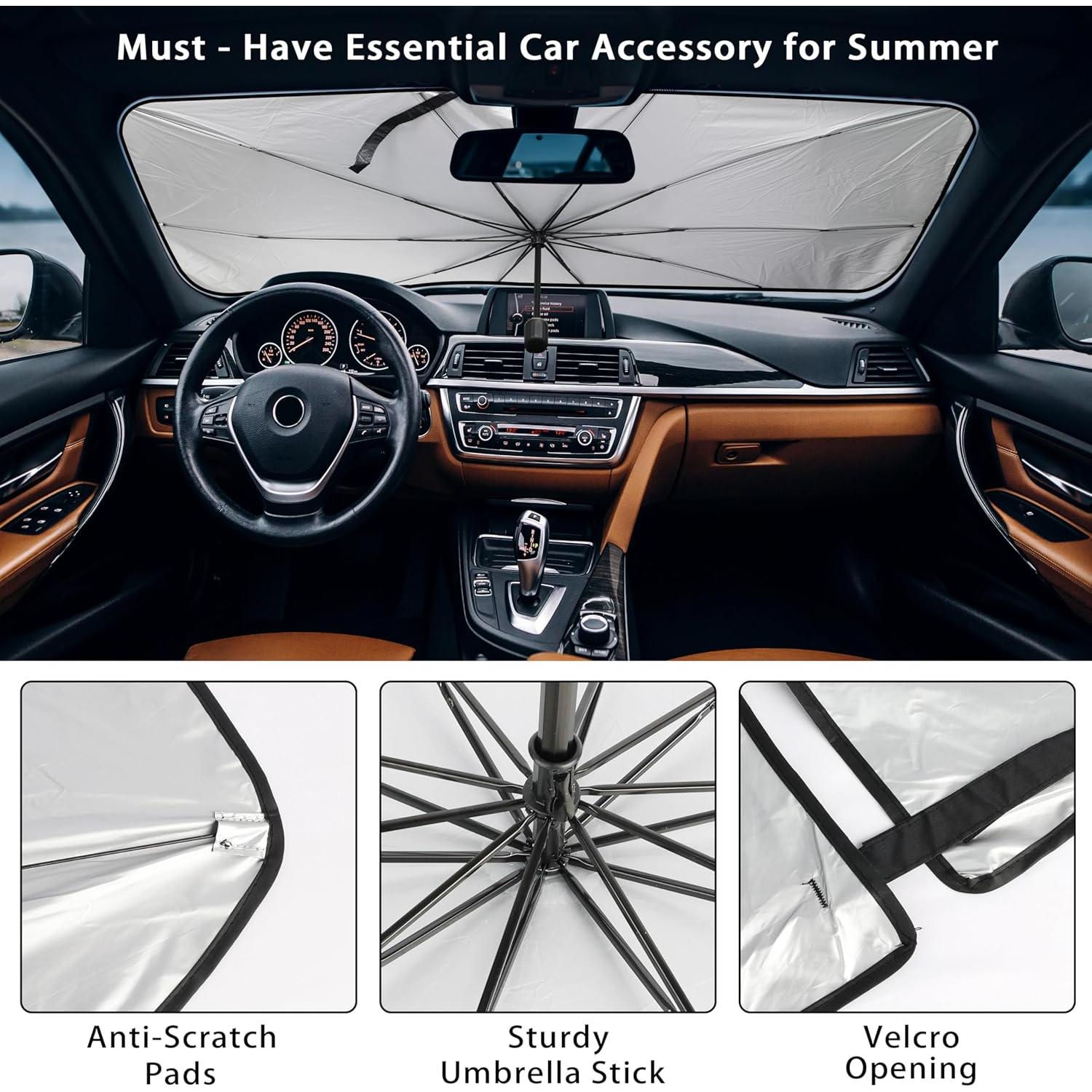 Sombrilla de Parabrisas Casuru 140x79cm Floral Bandera Americana