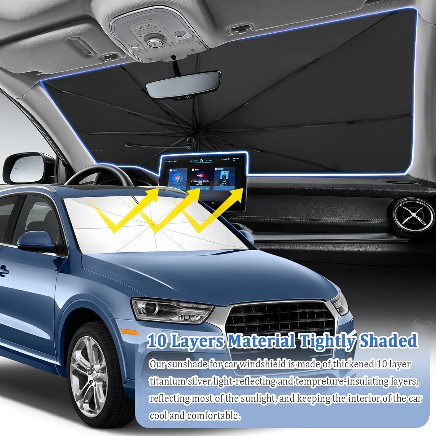 Sombrilla para Parabrisas de Coche YGDMD 144x85 cm Negra