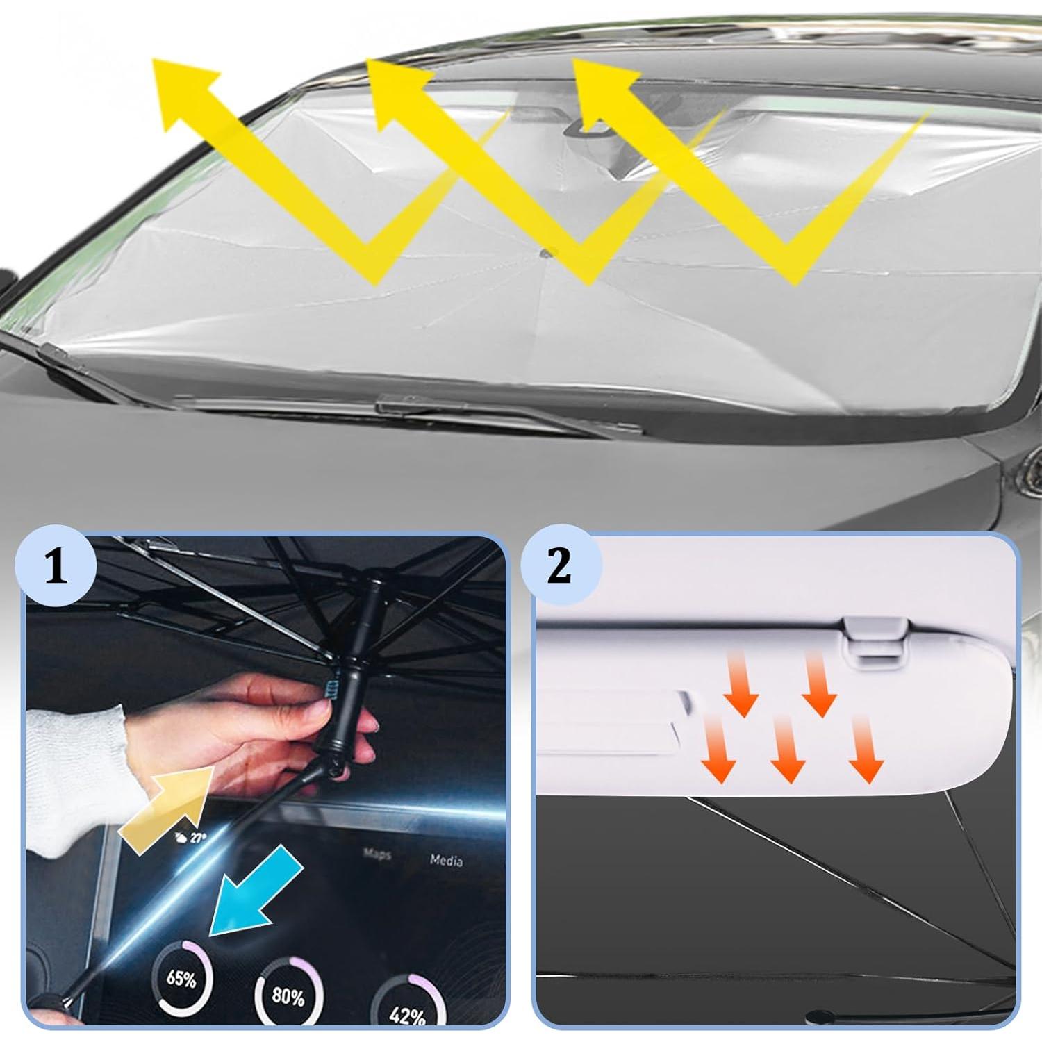 Sombrilla para Parabrisas de Coche YGDMD 144x85 cm Negra