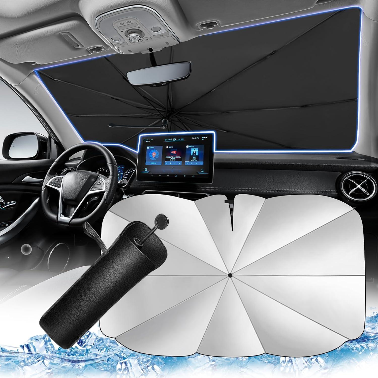 Sombrilla para Parabrisas de Coche YGDMD 144x85 cm Negra