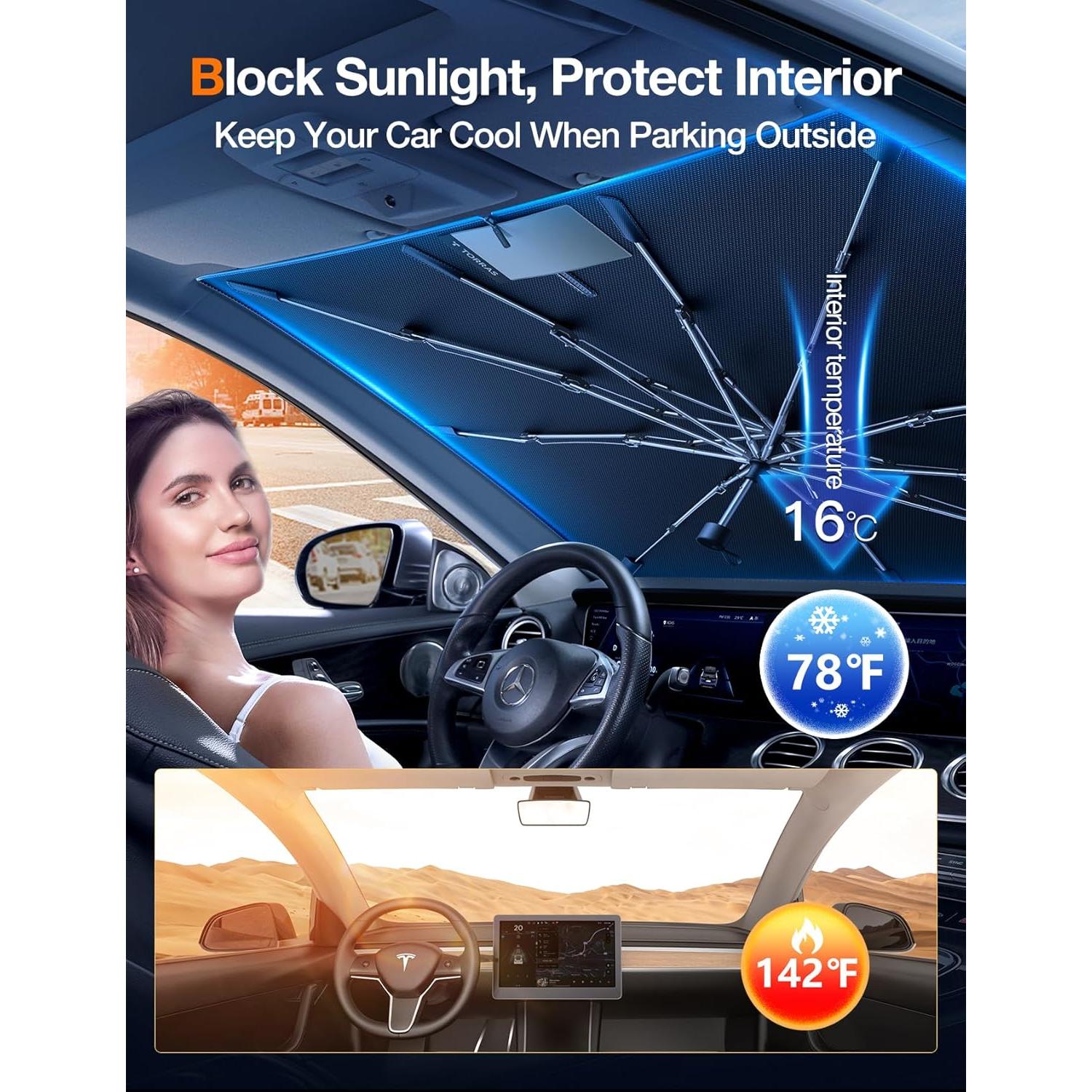 Sombrilla para Parabrisas TORRAS TS-ZYS-3 137x79cm Plegable