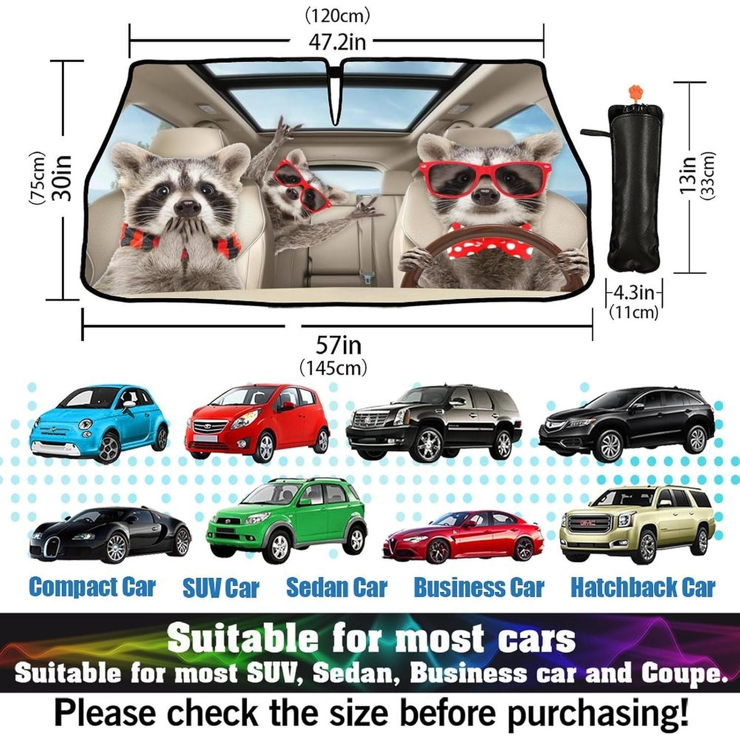 Paraguas para Parabrisas CHILL·TEK Raccoon 145x79cm Plegable