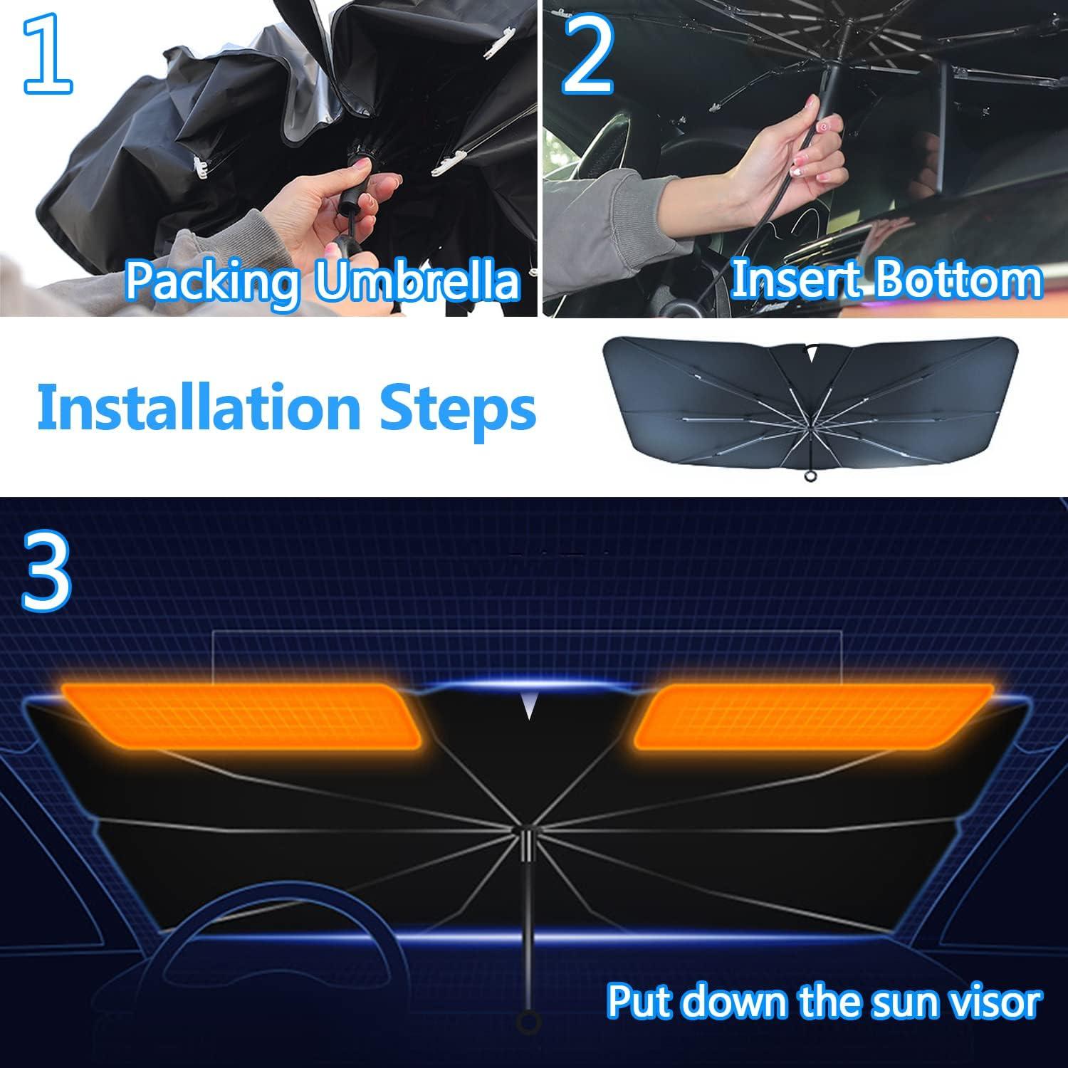 Sombrilla de Parabrisas de Coche Heart Horse 149.86x81.28cm