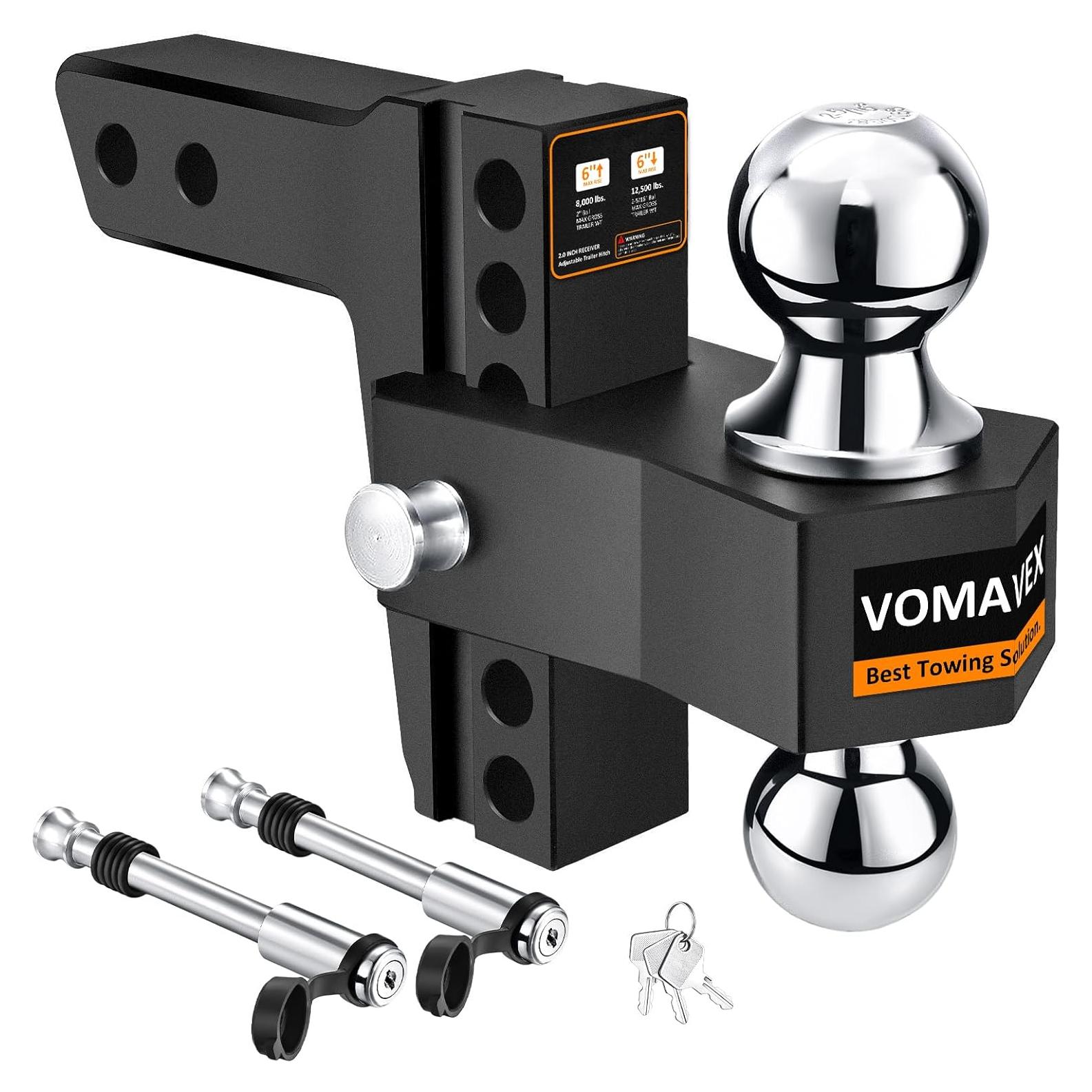 Enganche de Remolque Ajustable Vomavex 6" (15.24 cm) Negro