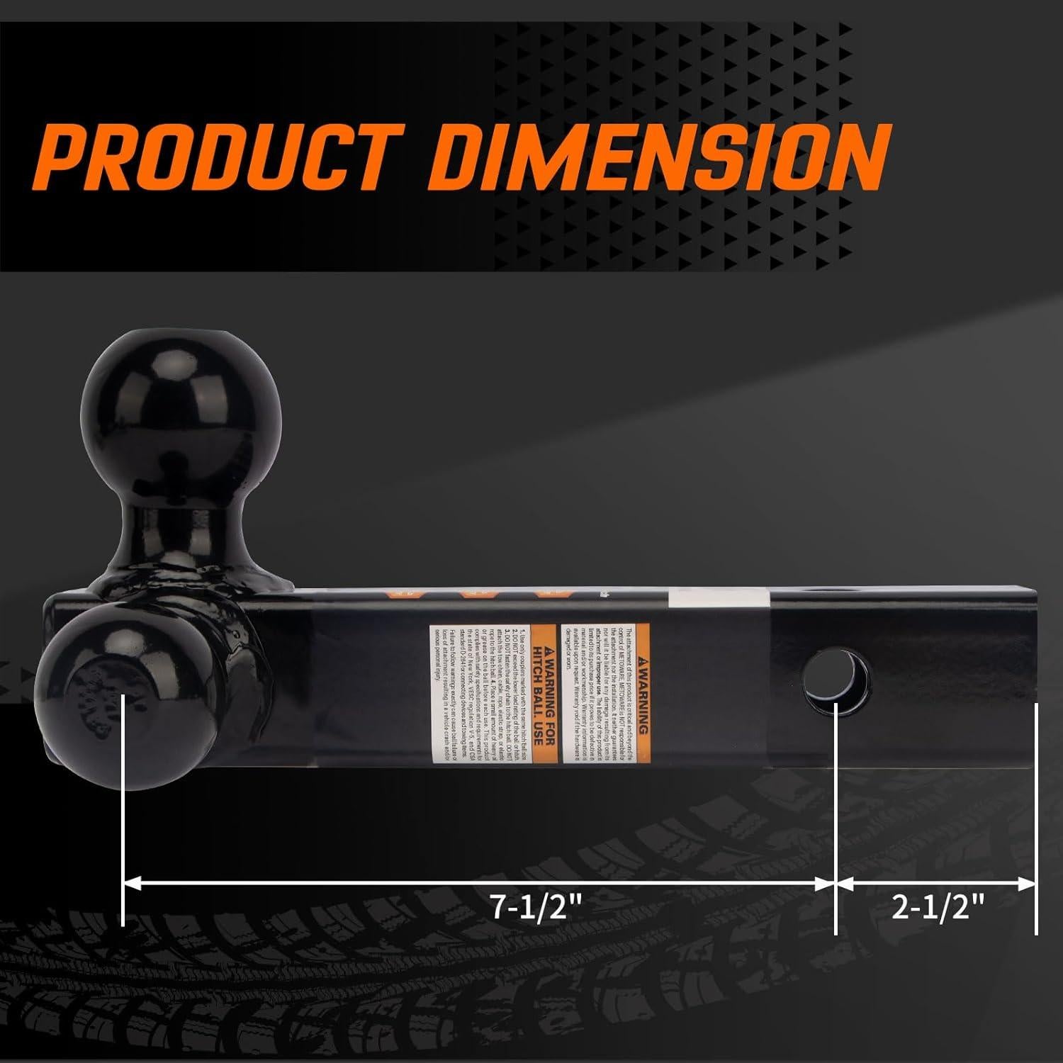 Enganche de Remolque Tri Bola METOWARE 3 Tamaños 907kg a 4536kg