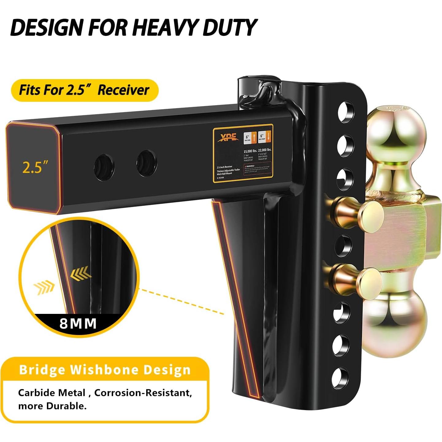 Enganche de Remolque Ajustable XPE 452506 6" (15.24 cm) 22000 lbs