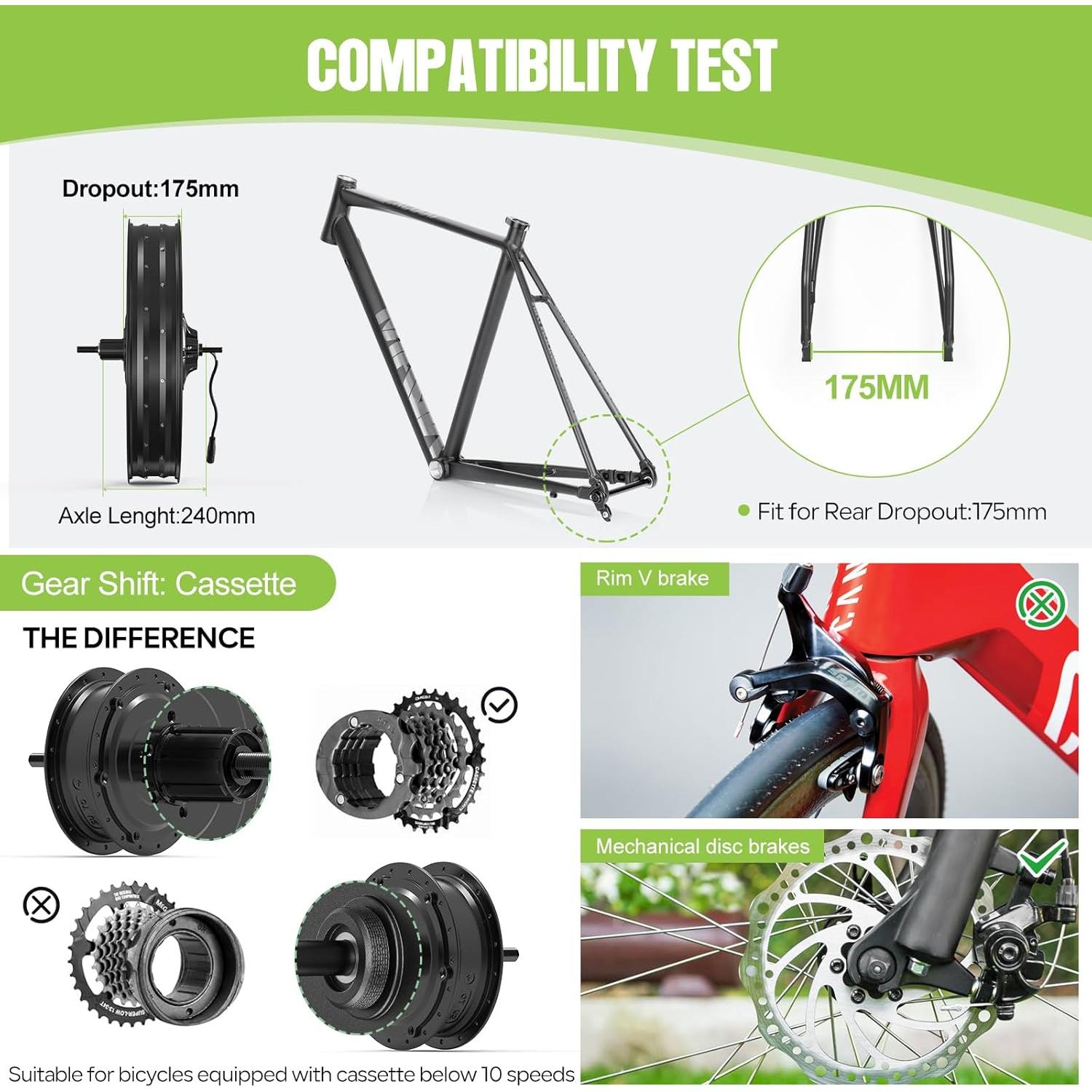 Kit de Conversión BAFANG 48V 1000W para Bicicleta Eléctrica