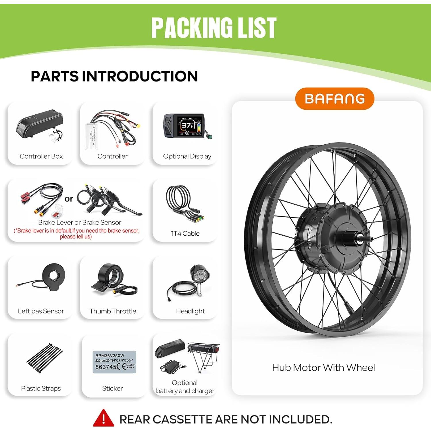 Kit de Conversión BAFANG 48V 1000W para Bicicleta Eléctrica