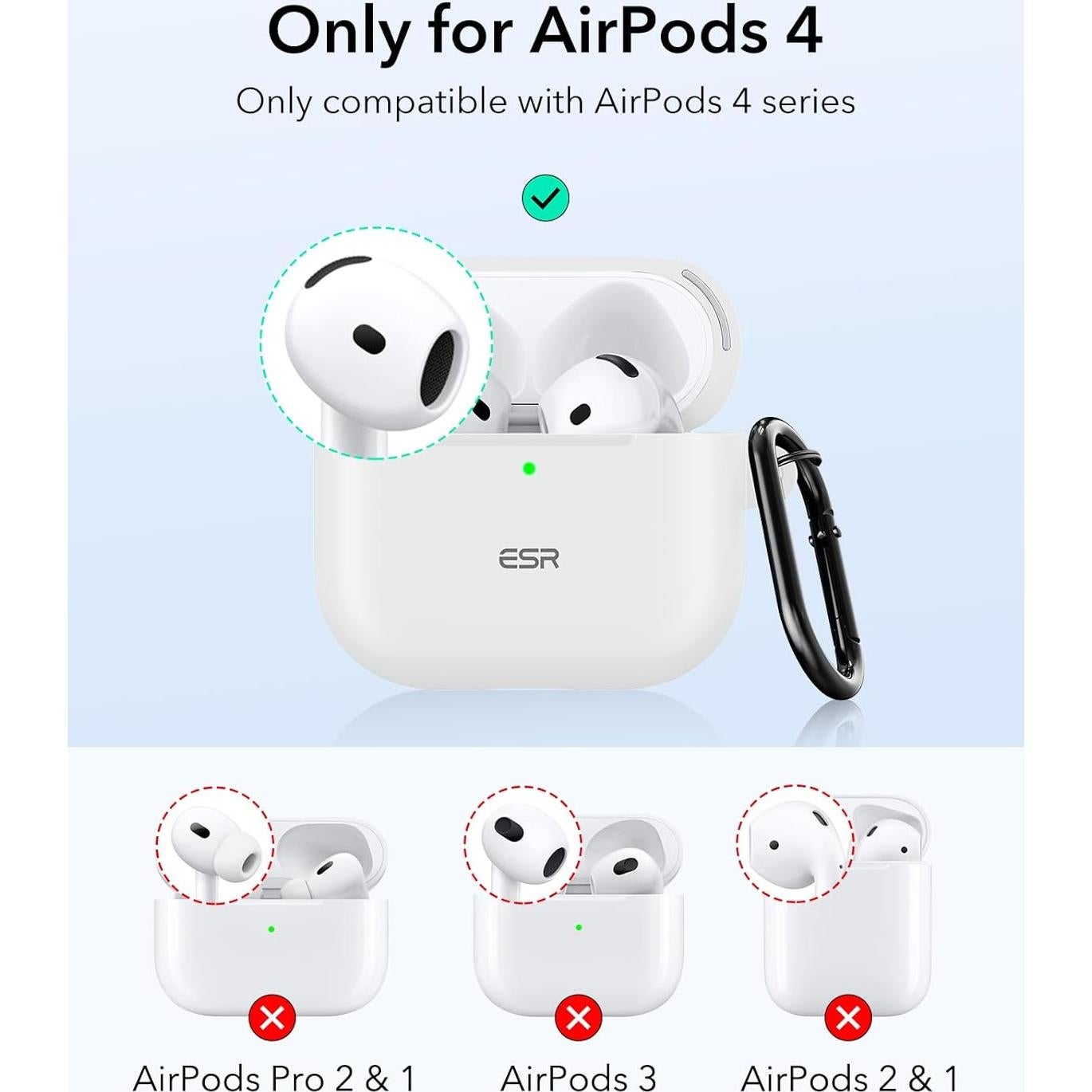 Funda ESR para AirPods 4ta Generación 2024 USB-C MagSafe Blanca