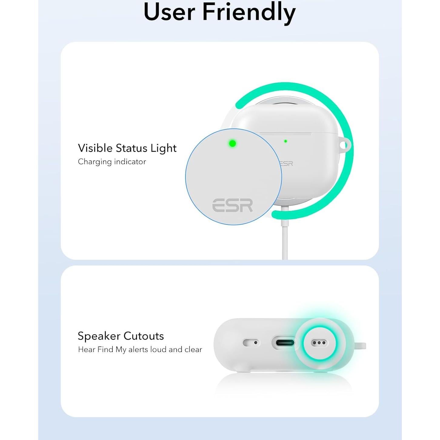 Funda ESR para AirPods 4ta Generación 2024 USB-C MagSafe Blanca
