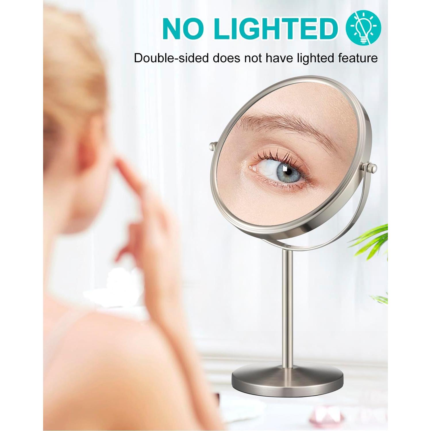 Espejo de Aumento Doble Cara ALHAKIN 20 cm 1X/15X Niquel