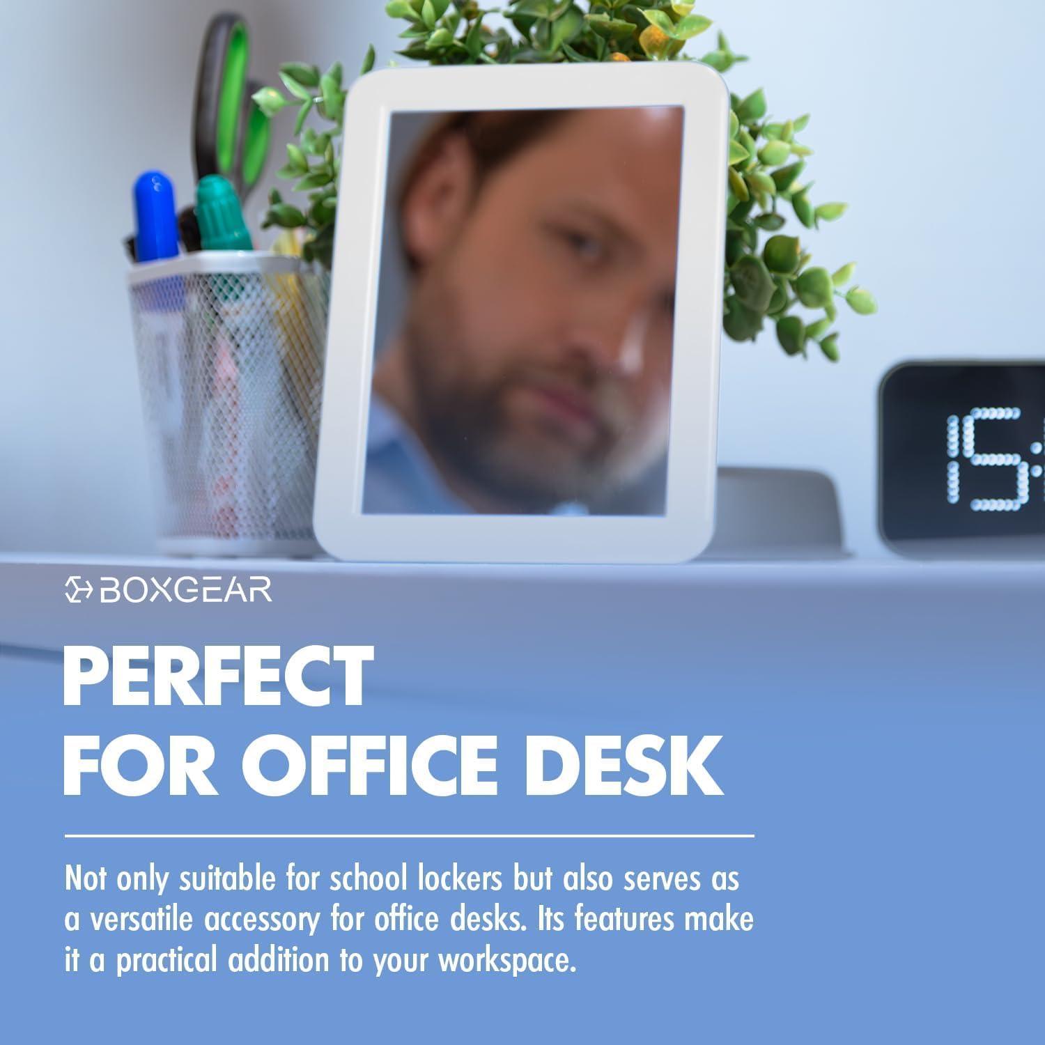 Espejo Magnético Boxgear 12.7x17.8 cm para Casillero Blanco