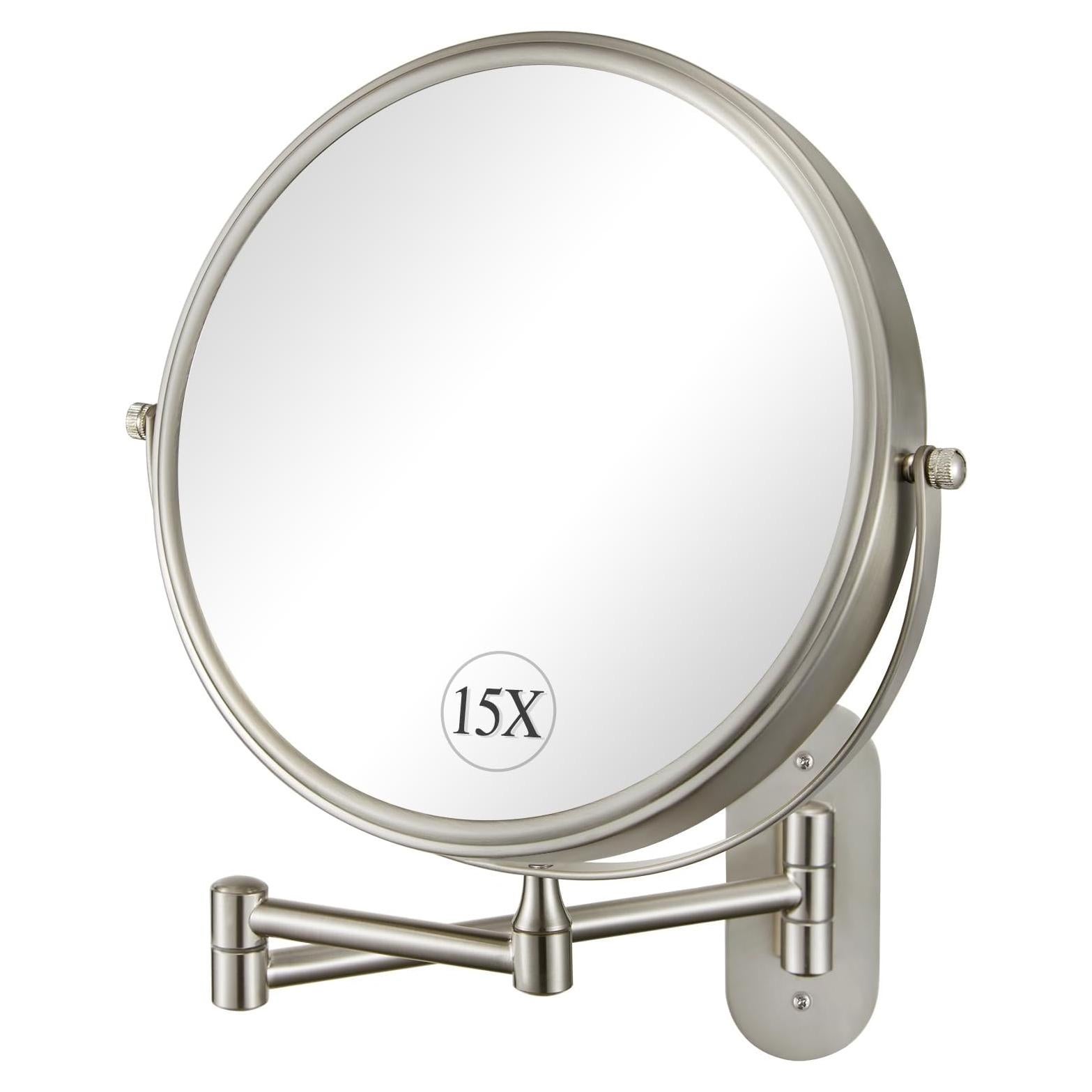 Espejo de Maquillaje Montado en Pared DECLUTTR 33cm 15X Doble Cara