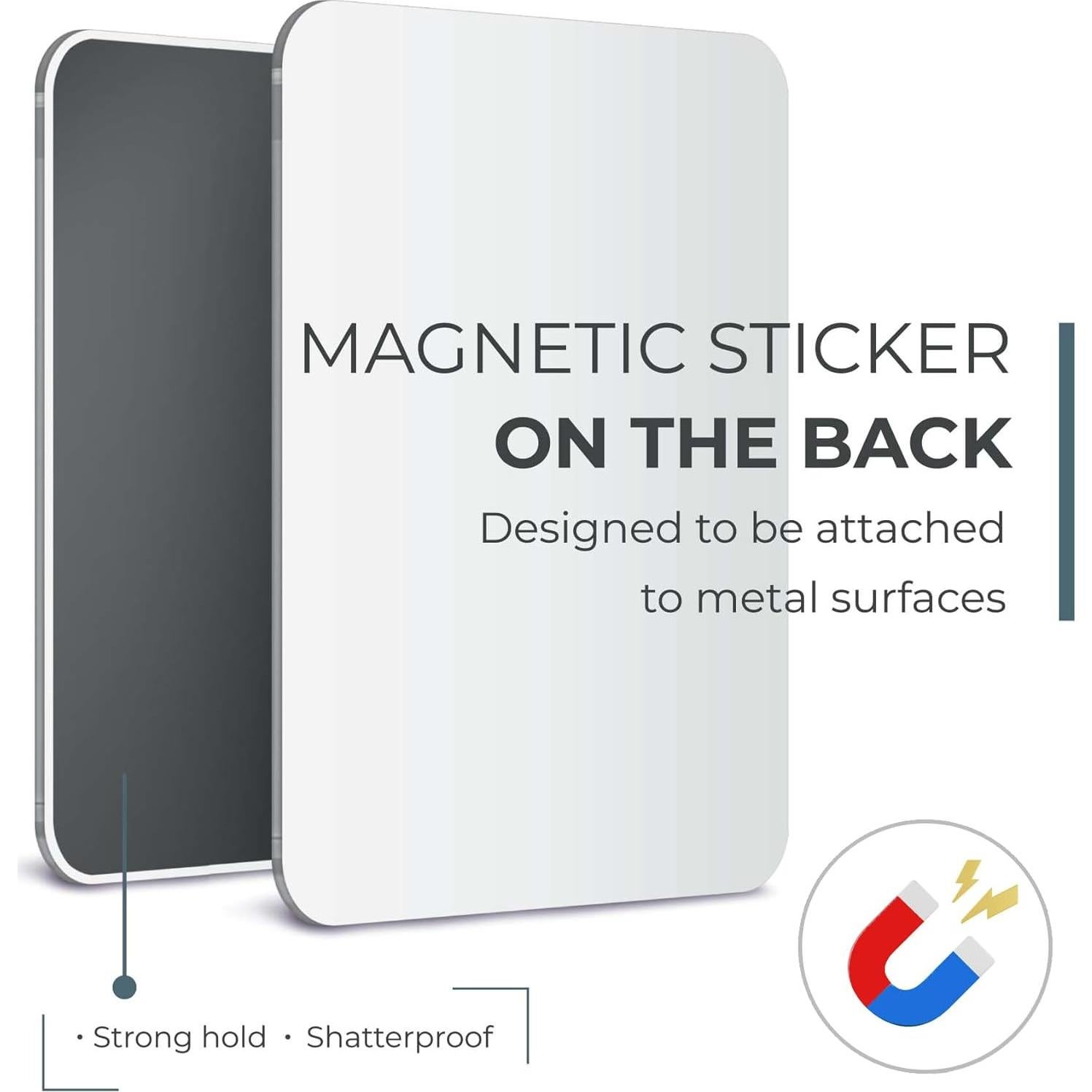 Espejo Magnético Irrompible Mavoro 17.8x22.9 cm para Taquillas