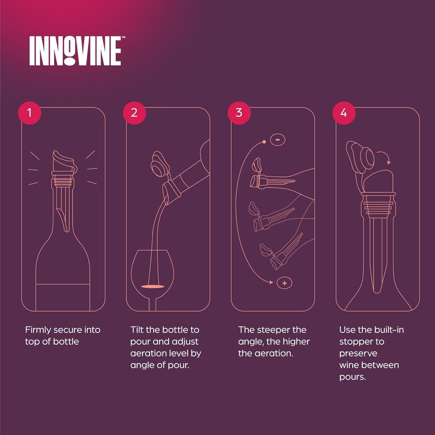 Aerador de Vino Innovine con Tapón Incorporado Verde Oscuro