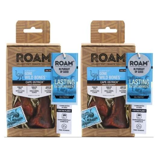 Huesos Masticables para Perros ROAM Avestruz Pequeños 4 Unidades