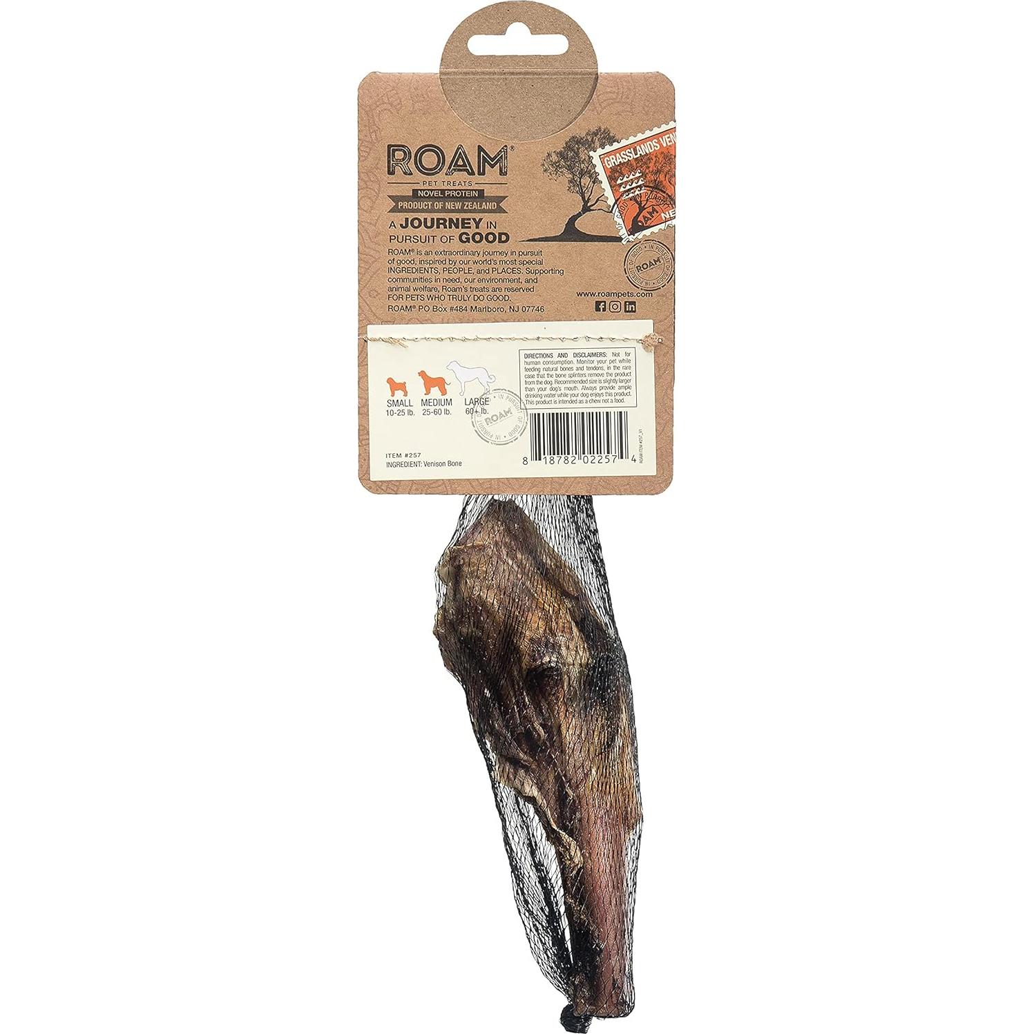 Golosinas para Perros ROAM Bucky Gnaw-kle Hueso de Ciervo 2 Paquete