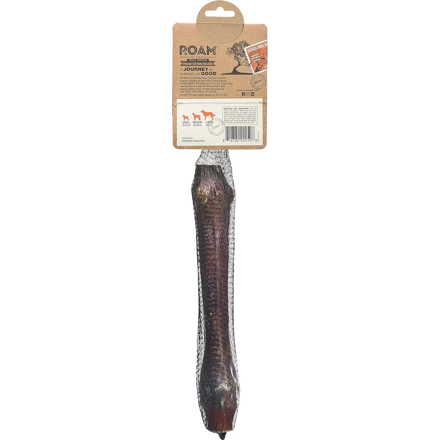 Hueso de Ciervo para Perros Roam - 28 cm, 273 g, Natural