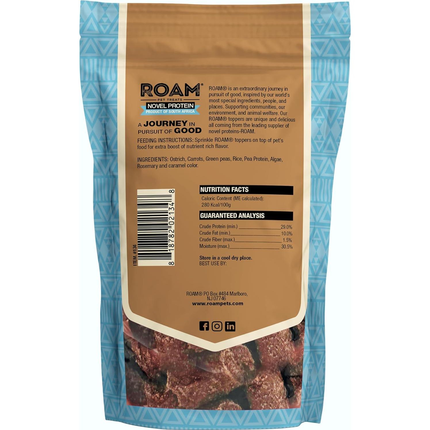 Golosinas para Perros ROAM Avestruz 113g - Proteína Única