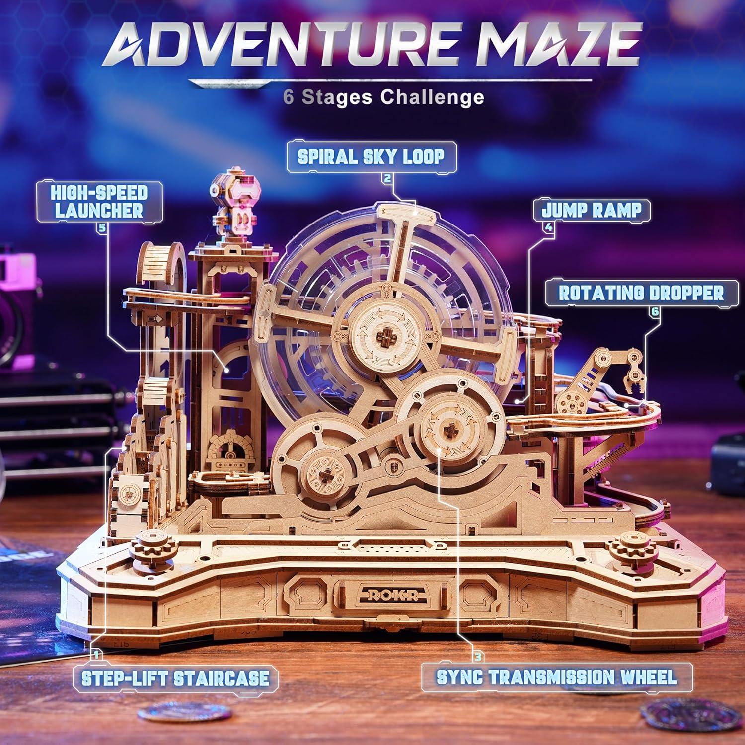 Rompecabezas 3D ROKR Máquina de Pinball DIY - Juguete de Madera