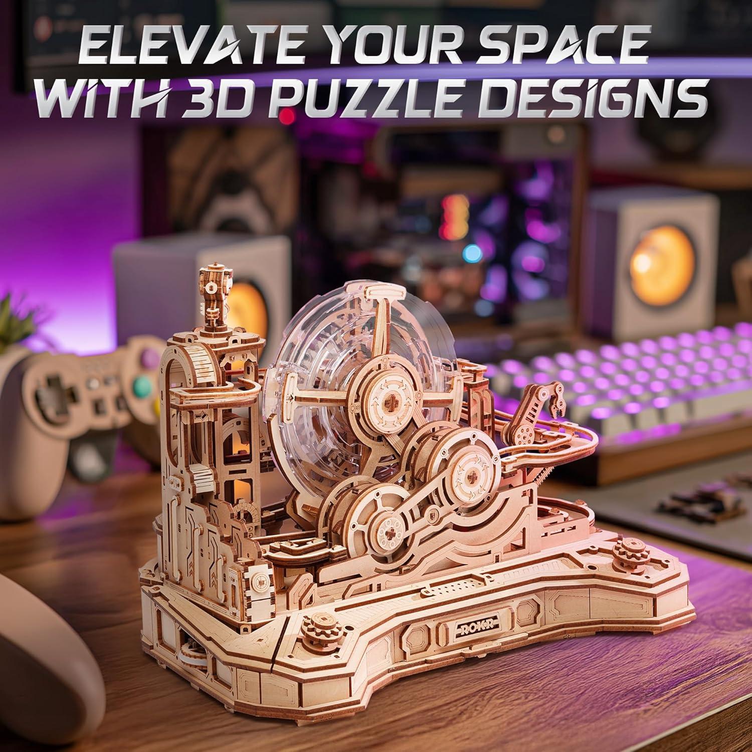 Rompecabezas 3D ROKR Máquina de Pinball DIY - Juguete de Madera