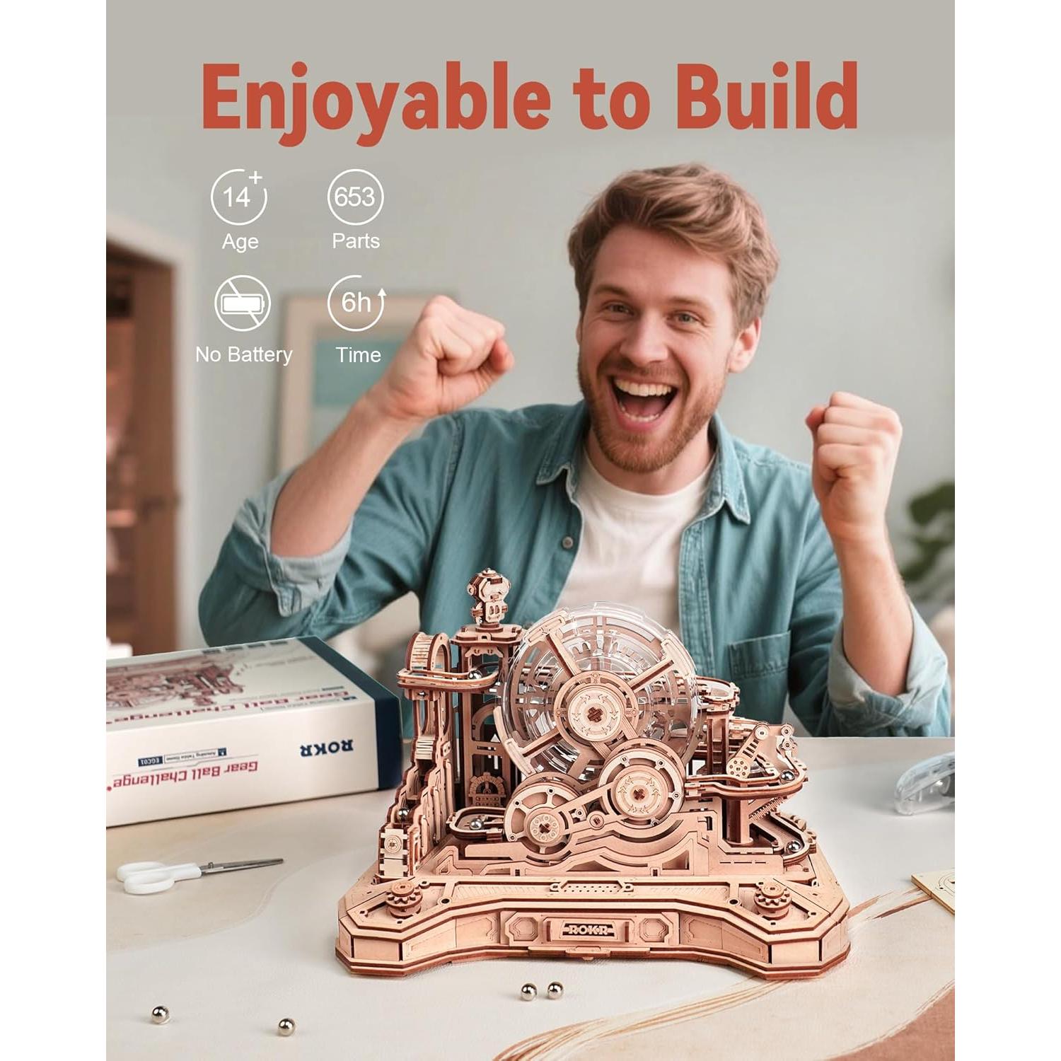 ROKR Rompecabezas de Madera 3D Carrera de Canicas 1.51 kg