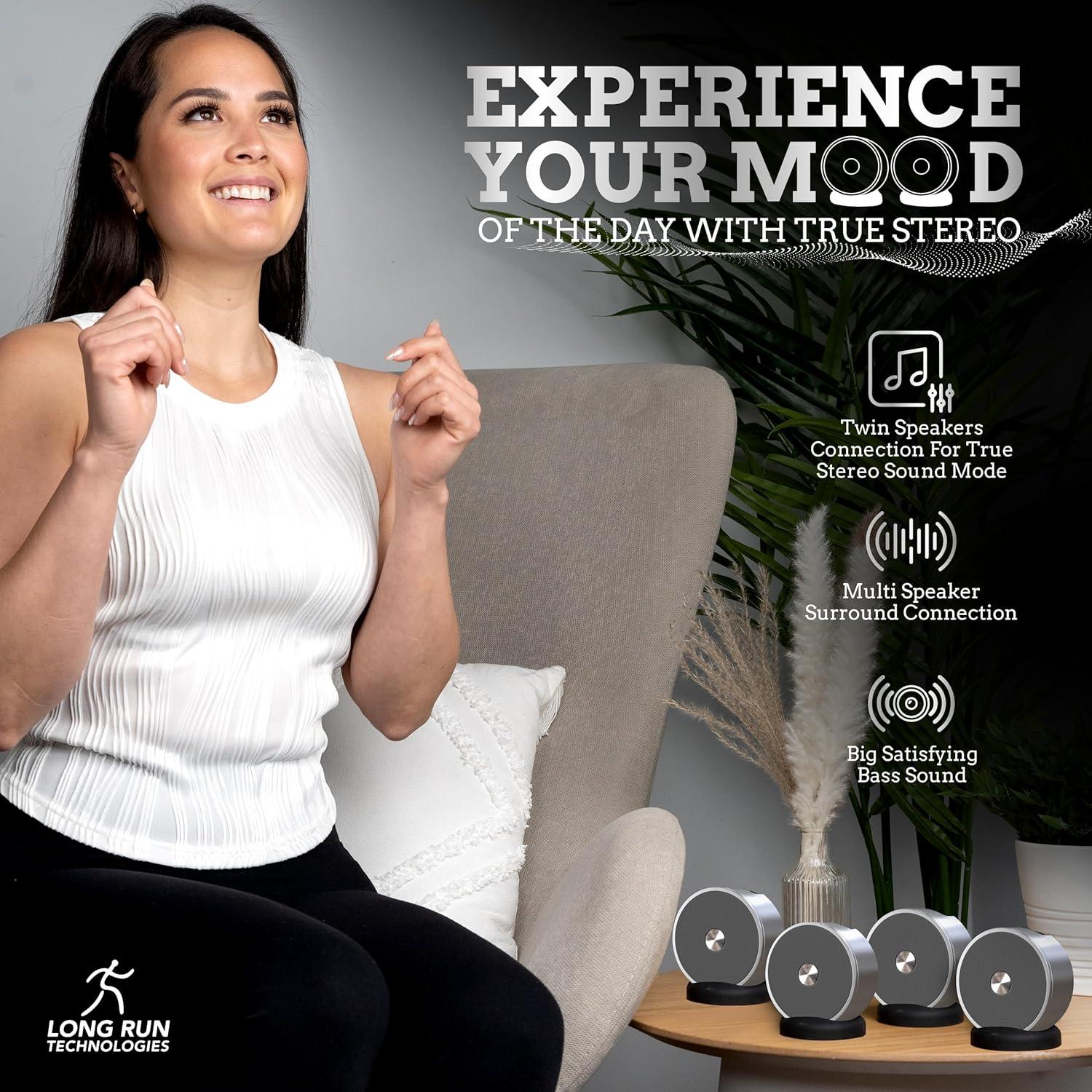 Altavoces Bluetooth Duales Long Run - 10 Horas de Batería