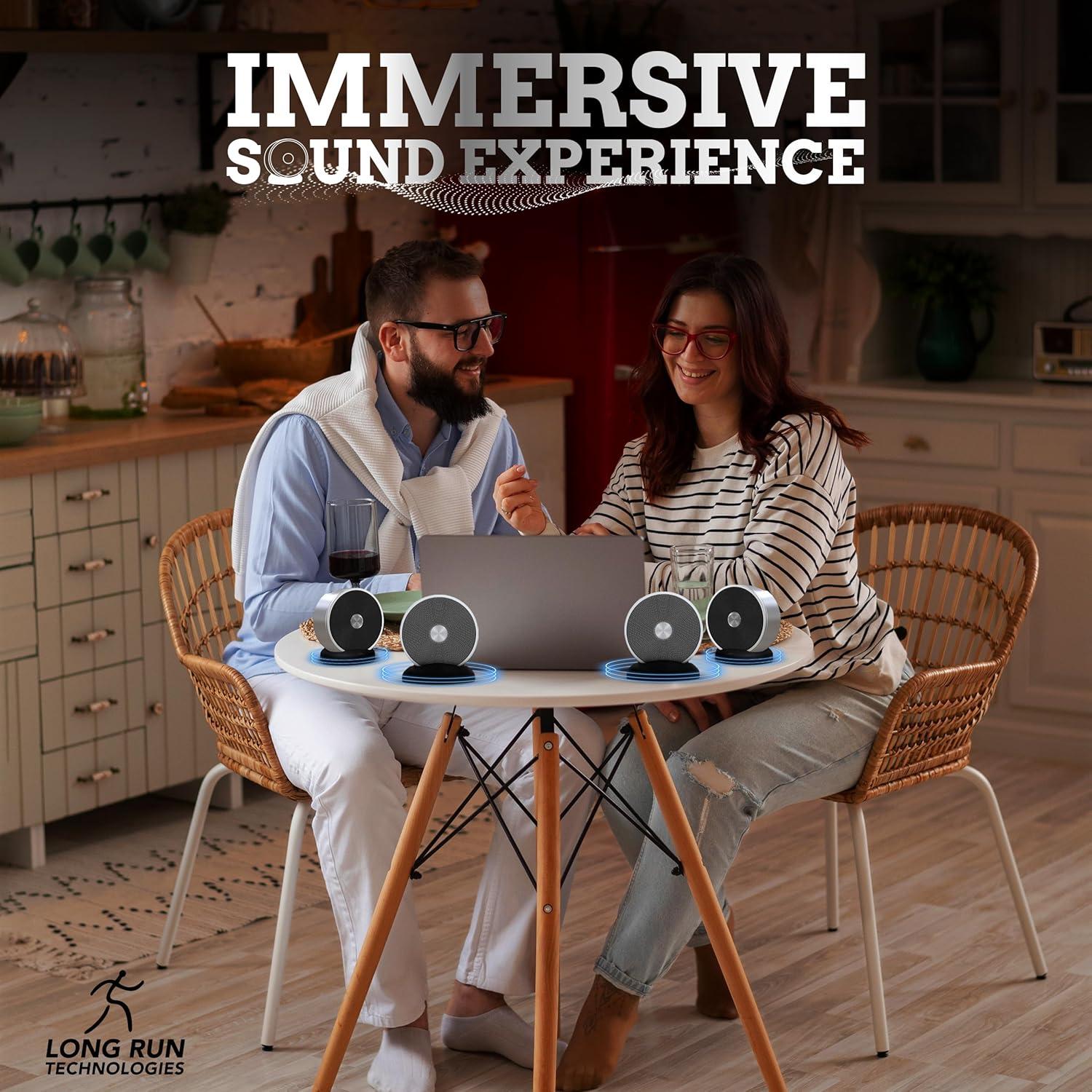 Altavoces Bluetooth Duales Long Run - 10 Horas de Batería