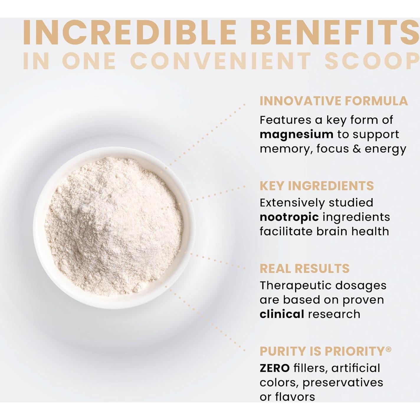 Suplemento Nootrópico Brain MagX Pure TheraPro Rx 30 Porciones