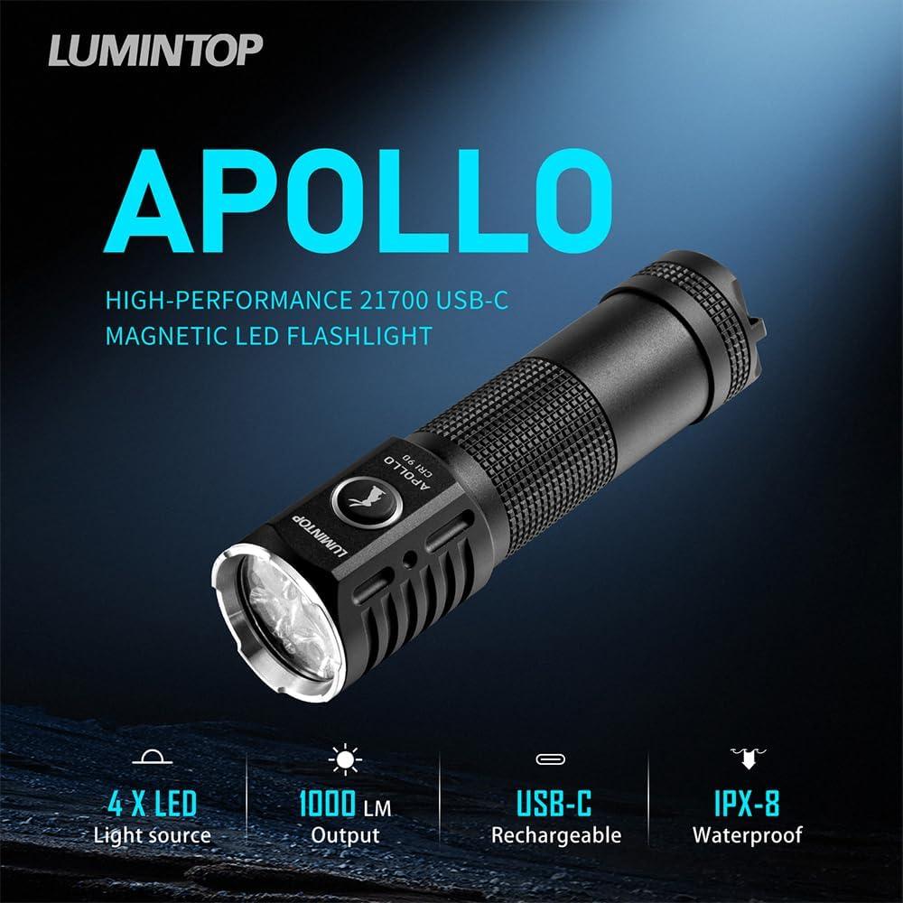 Linterna EDC LUMINPRO Apollo 1000 Lúmenes Recargable USB-C