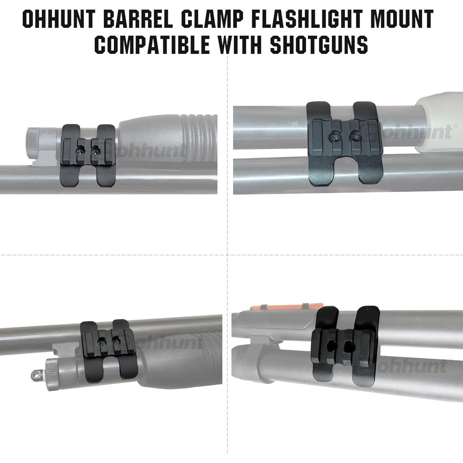 Soporte de Linterna de Abrazadera Ohhunt para Escopeta 12Ga